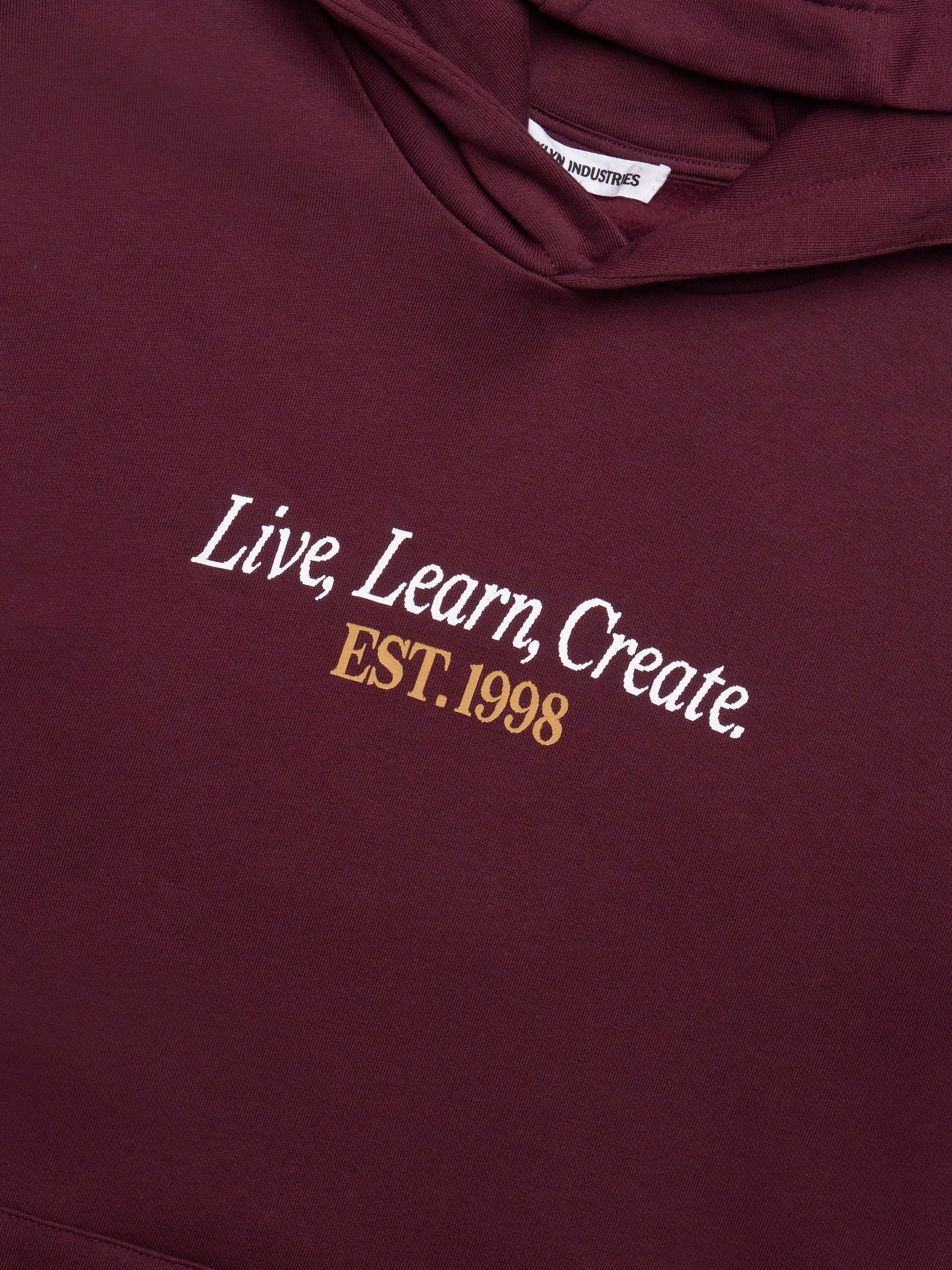 Men's Live Work Create Sweatshirt In Windsor Wine - BROOKLYN INDUSTRIES
