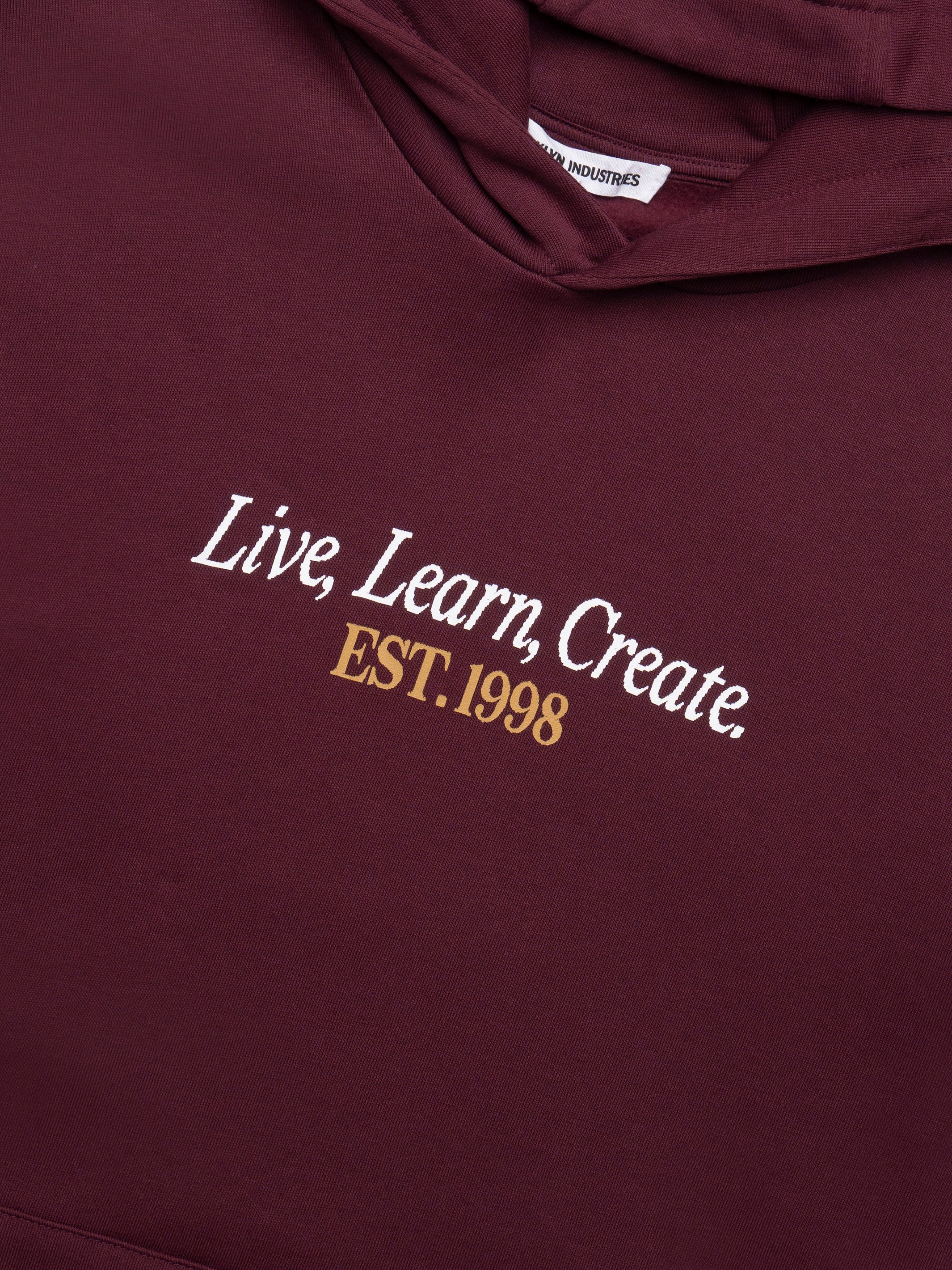Men's Live Work Create Sweatshirt In Windsor Wine - BROOKLYN INDUSTRIES