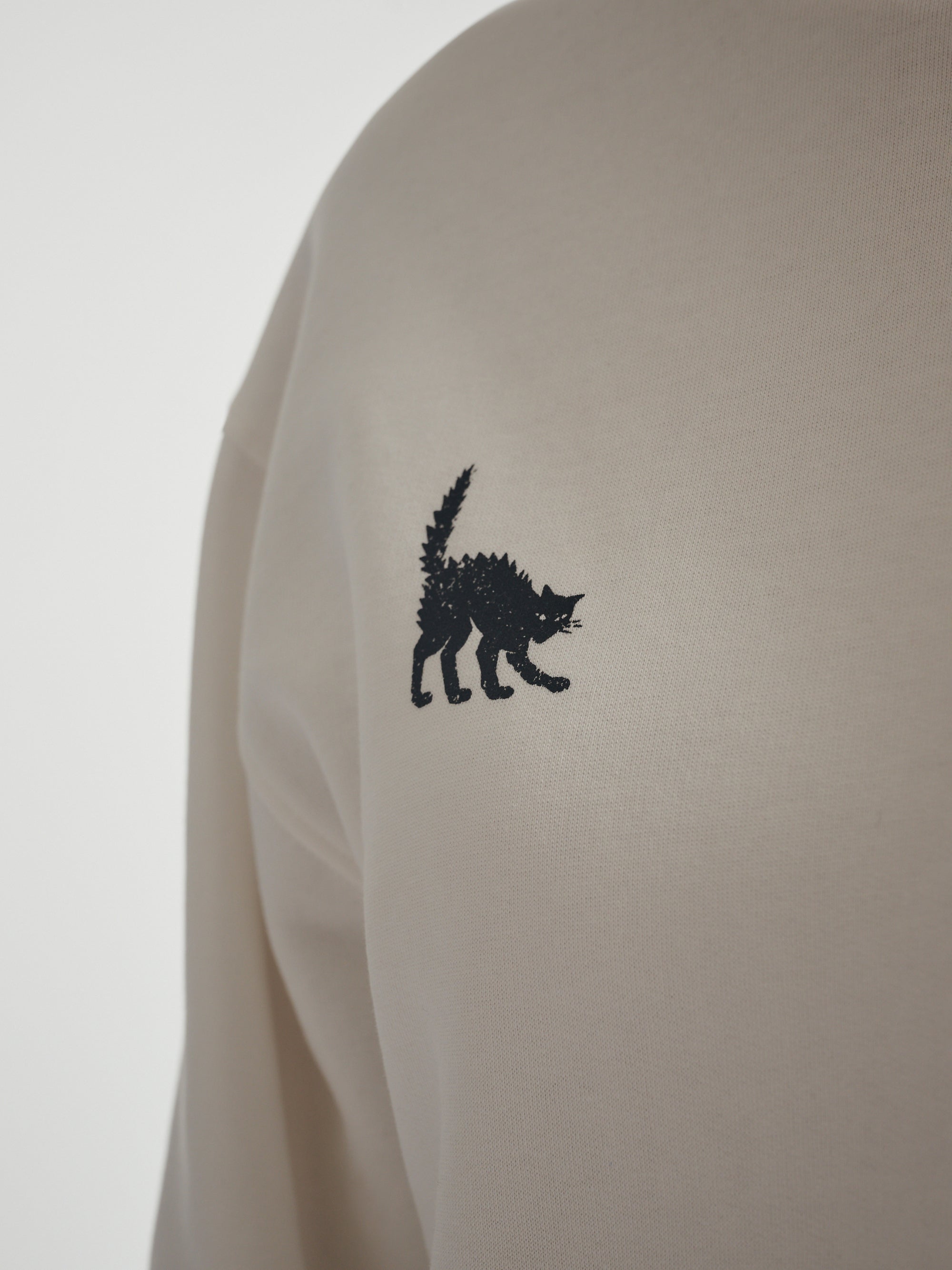 Women's Brooklyn Cat Sweatshirt in Antique White - BROOKLYN INDUSTRIES