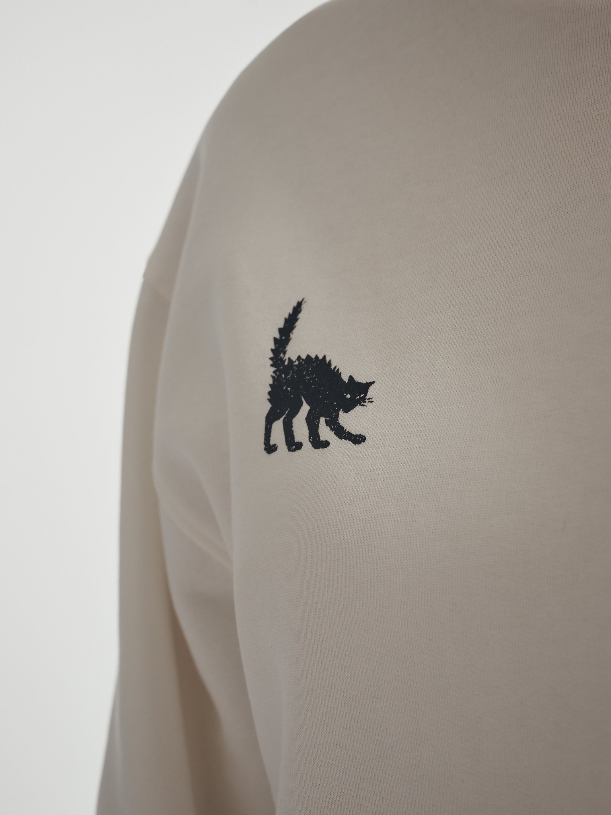 Women's Brooklyn Cat Sweatshirt in Antique White - BROOKLYN INDUSTRIES