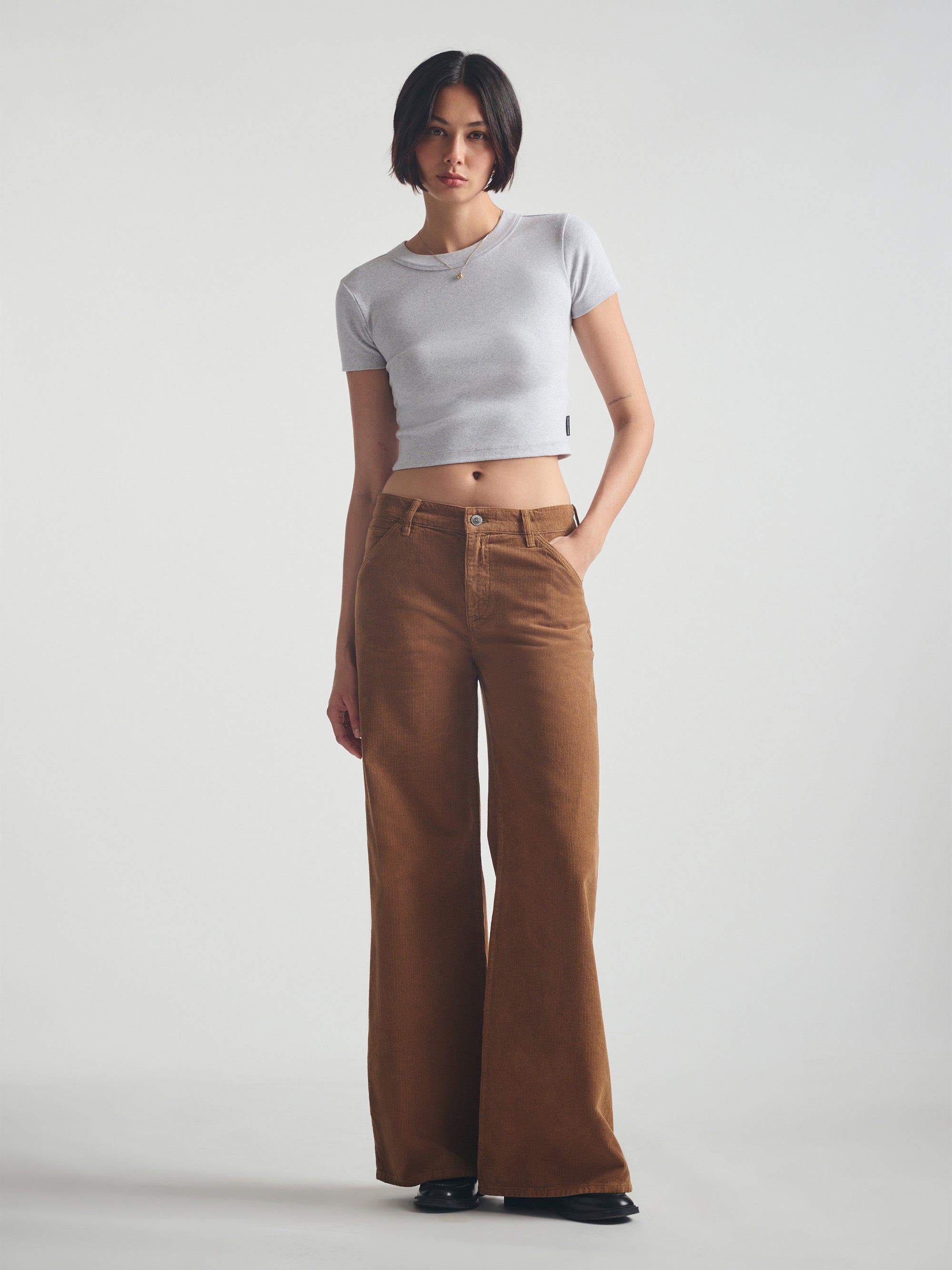 Women's Carpenter Pants in Light Brown Cord - BROOKLYN INDUSTRIES