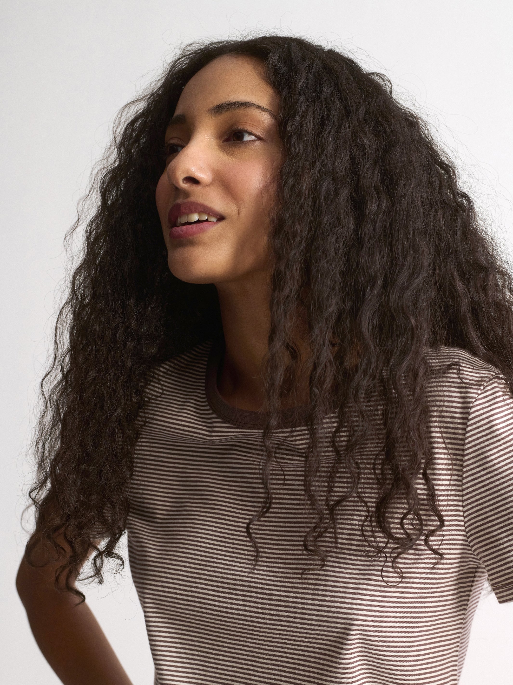 Women's Brooklyn Striped Slim T-Shirt In Chocolate Martini Stripe - BROOKLYN INDUSTRIES