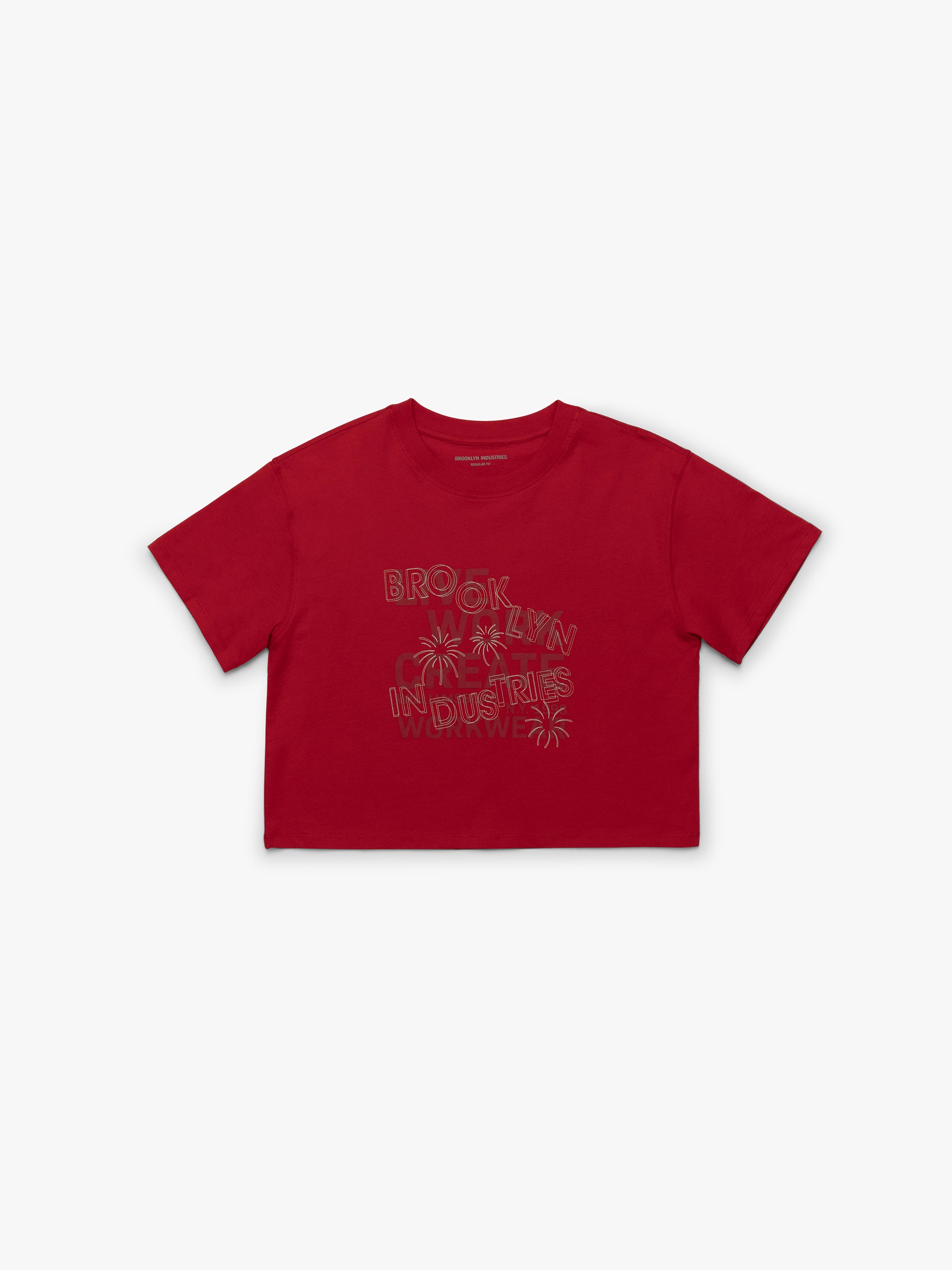 Women's Brooklyn Live Work Create T-Shirt In True Red - BROOKLYN INDUSTRIES