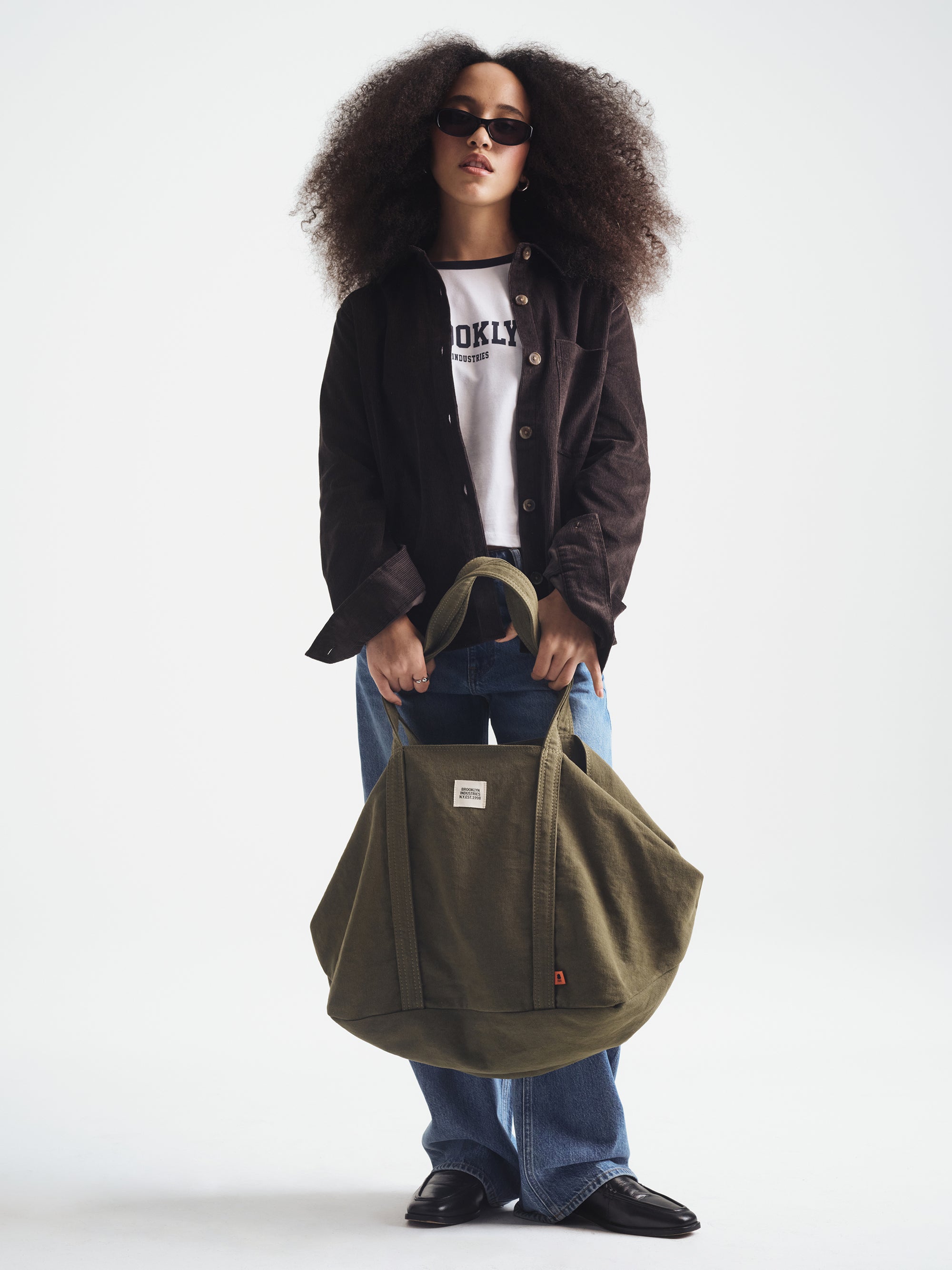 Brooklyn Shopper Tote Bag in Khaki