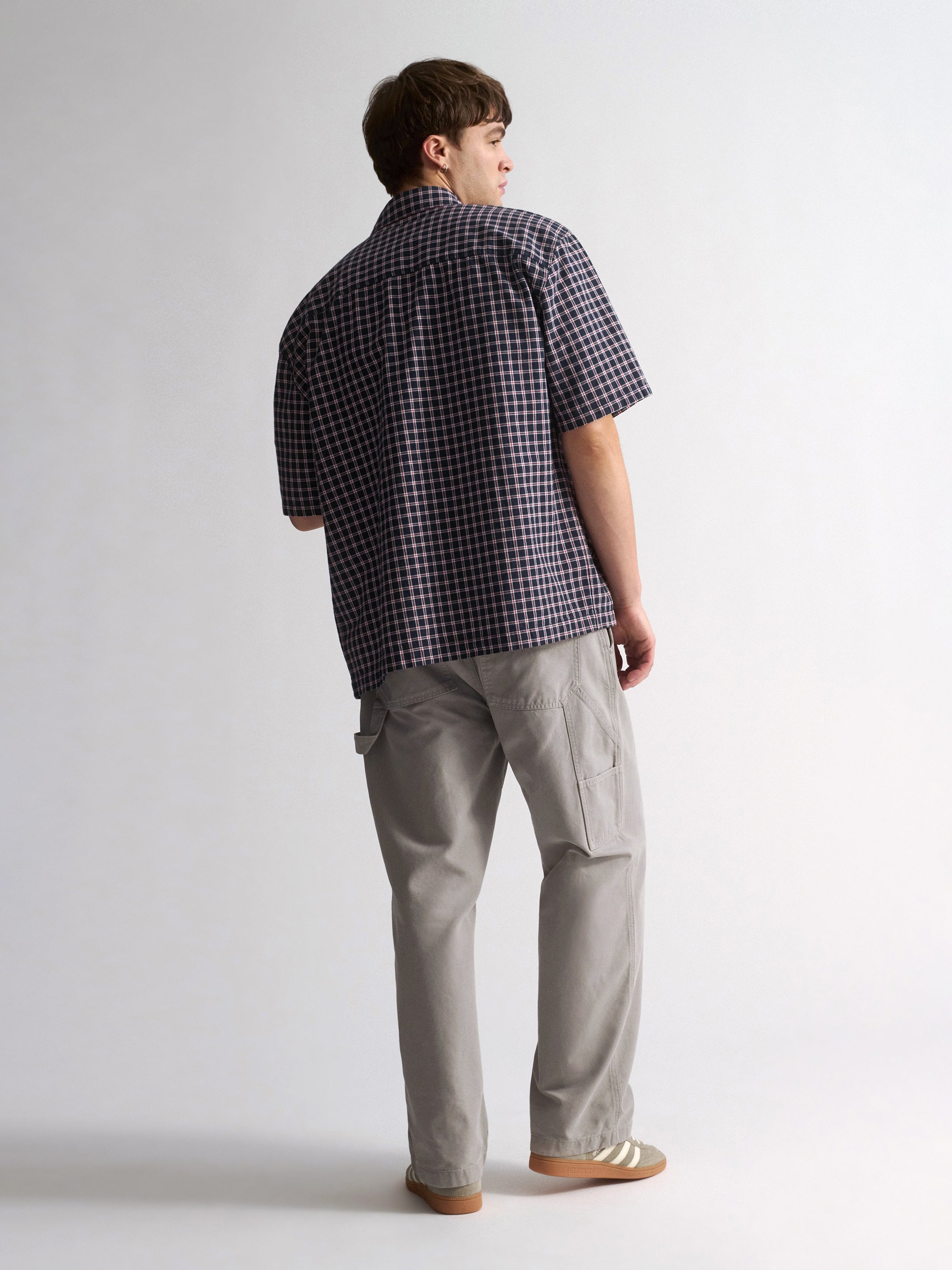 Men's Brooklyn Check Short Sleeve Shirt In Total Eclipse Check - BROOKLYN INDUSTRIES