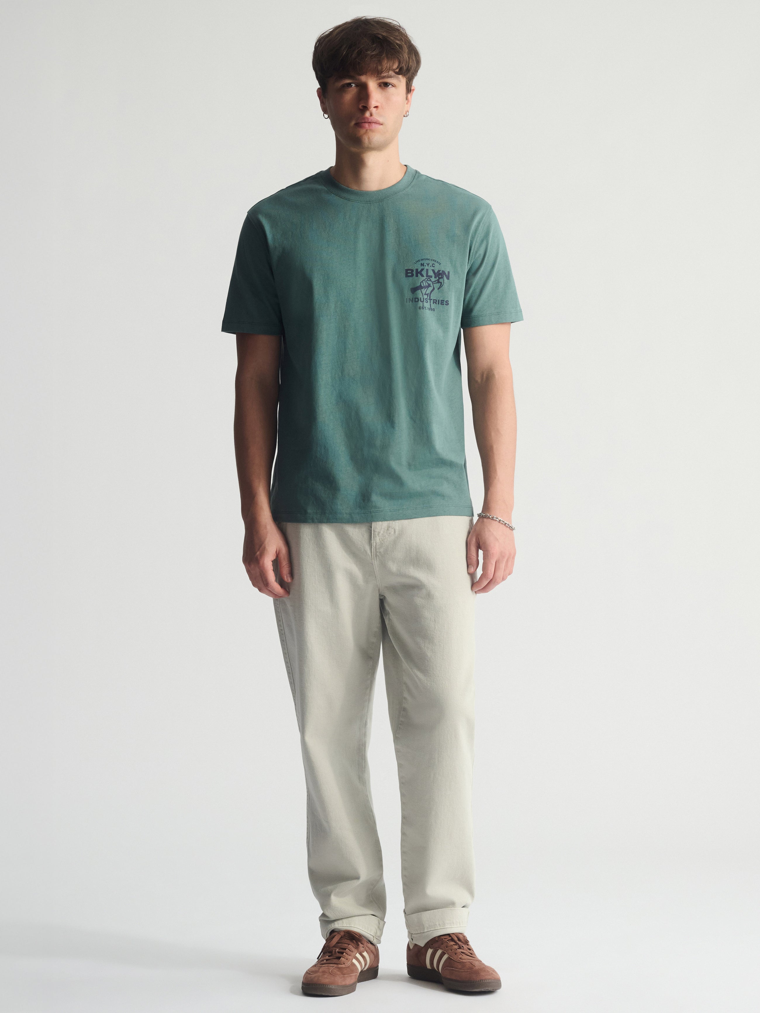 Men's Hammer BKLYN T-Shirt In Silver Pine - BROOKLYN INDUSTRIES