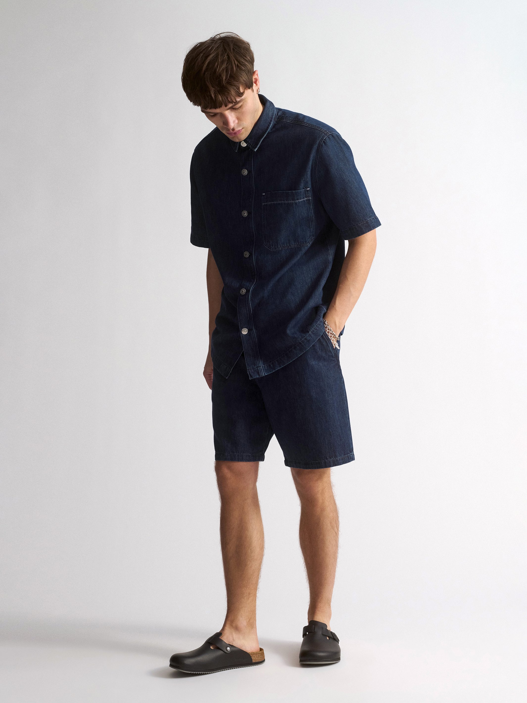 Men's Denim Shorts In Dark Indigo - BROOKLYN INDUSTRIES