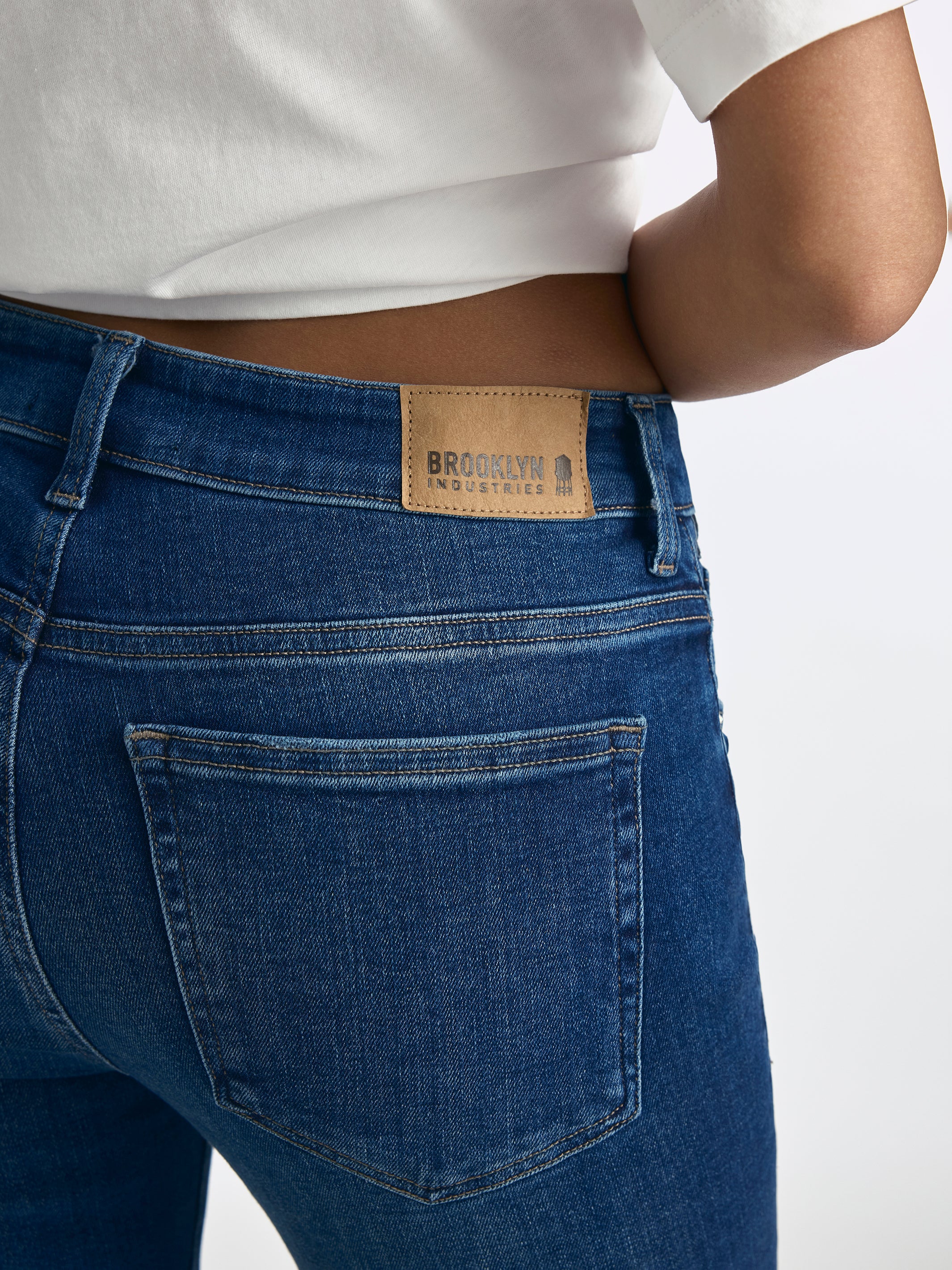 Metro Flare Jeans in Dark Distressed Denim - BROOKLYN INDUSTRIES