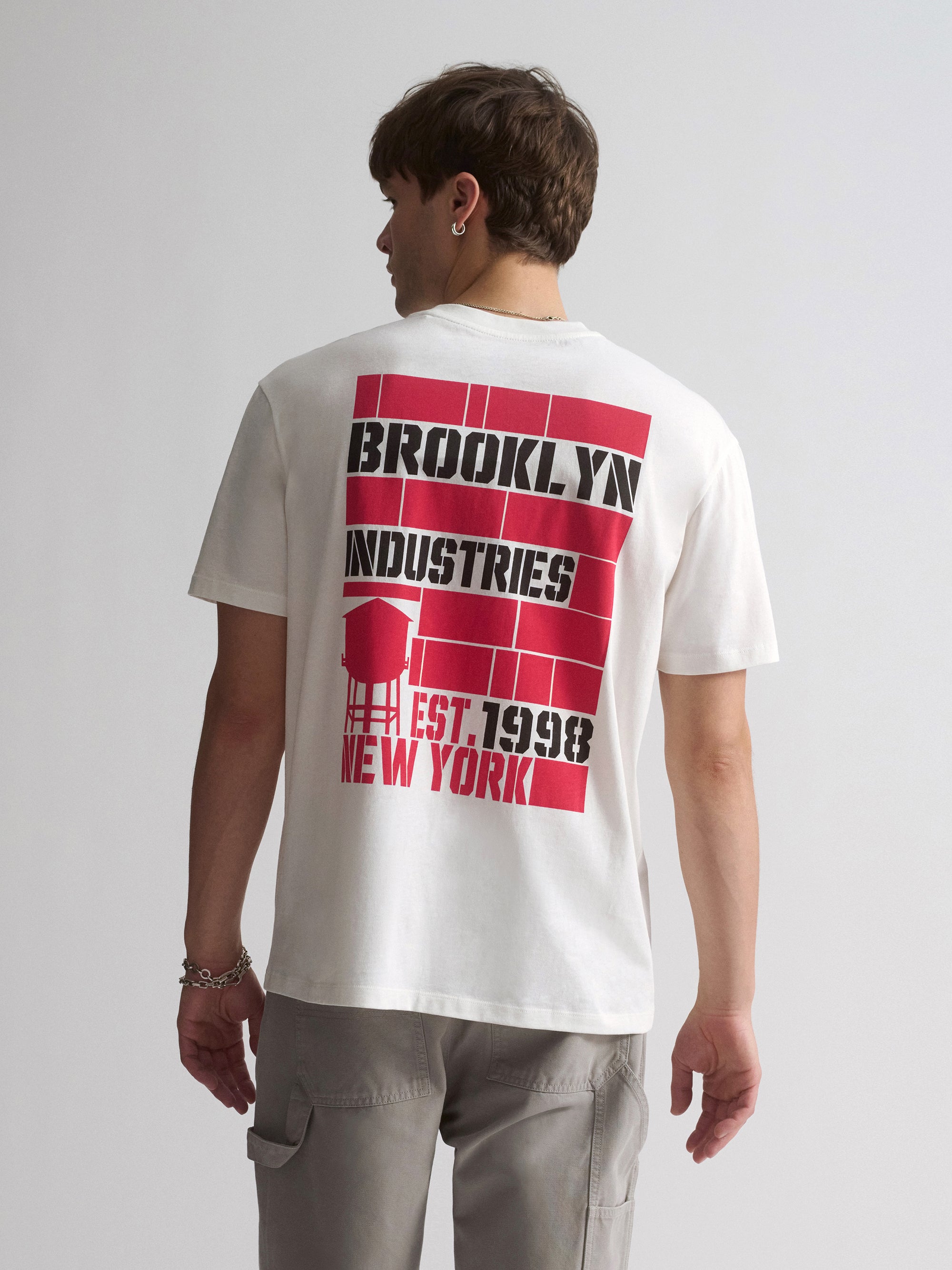 Men's Brooklyn Vintage Graphic T-Shirt In Antique White - BROOKLYN INDUSTRIES
