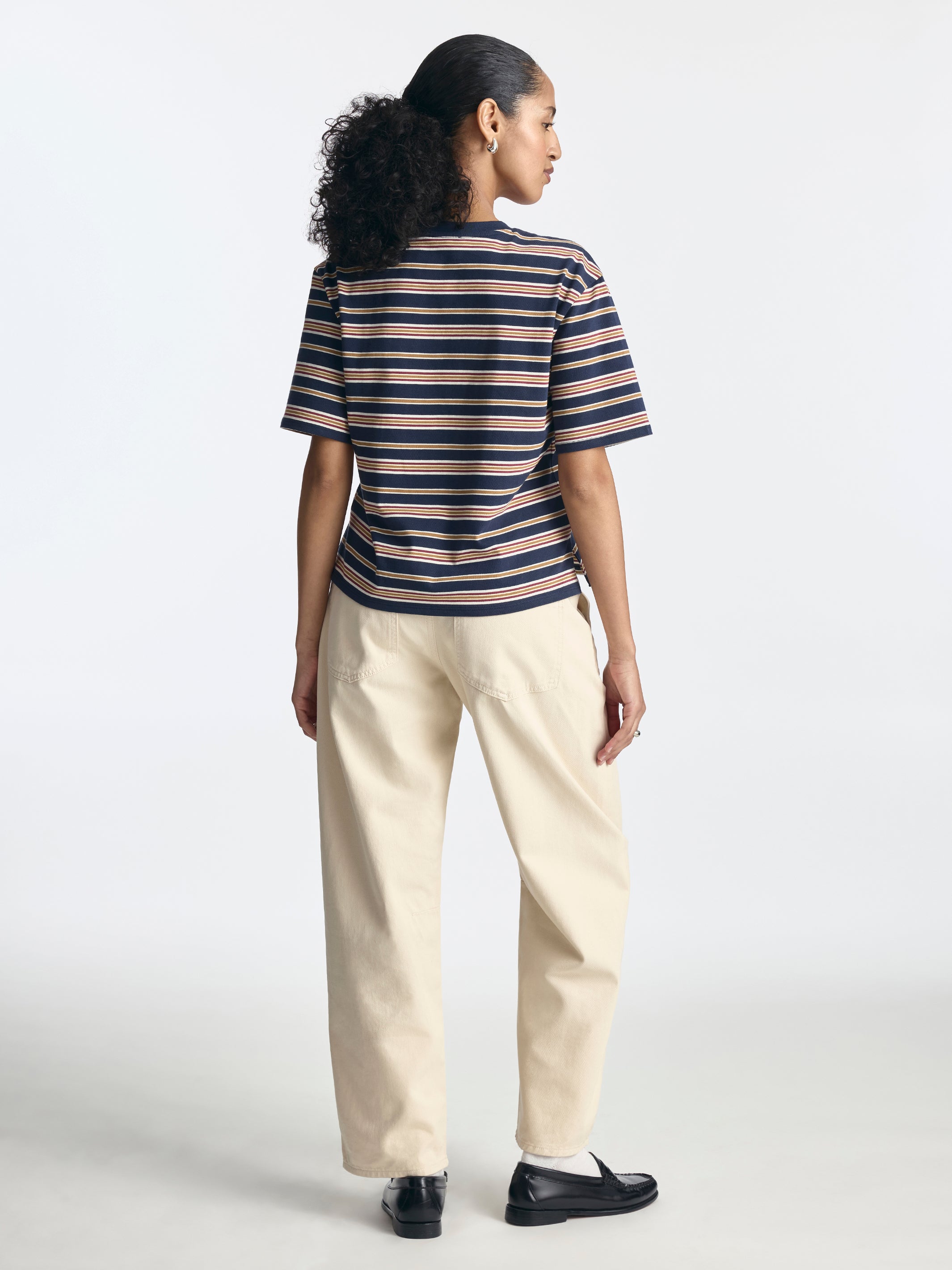 Women's Striped T-Shirt in Polar Night - BROOKLYN INDUSTRIES