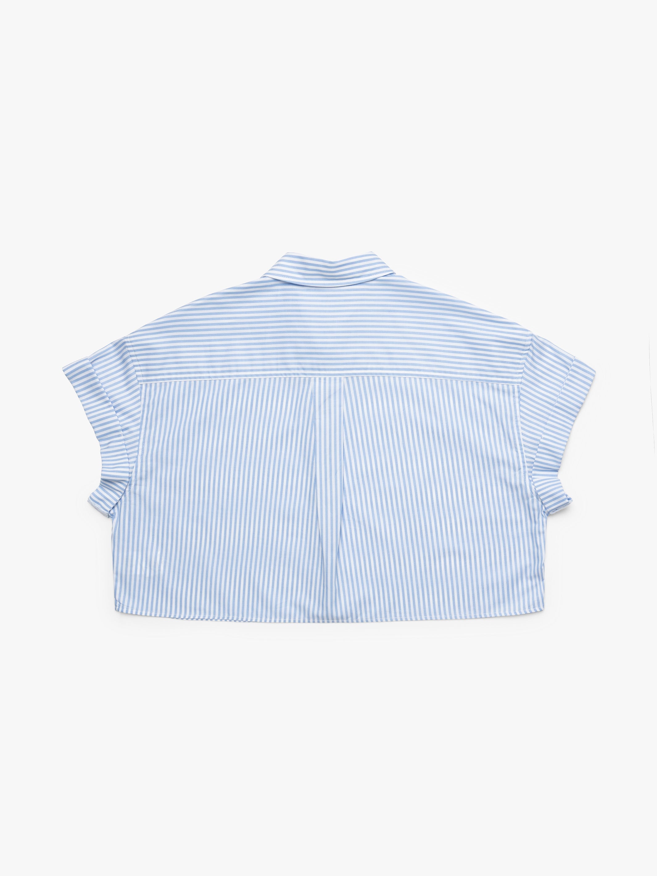 Women's Short Sleeve Shirt In Blue Striped - BROOKLYN INDUSTRIES