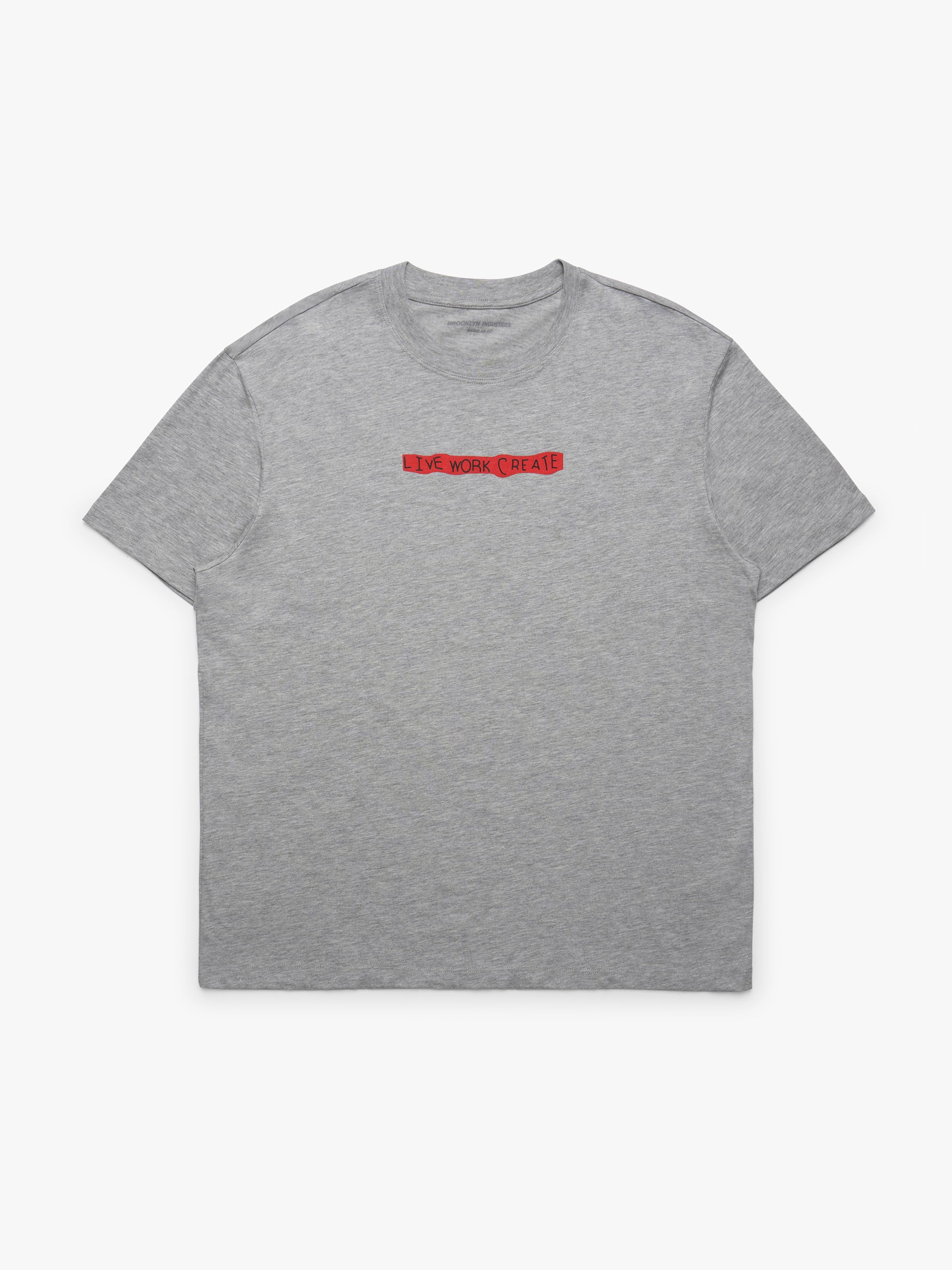 Men's Live Work Create T-Shirt in Mid Grey Melange
