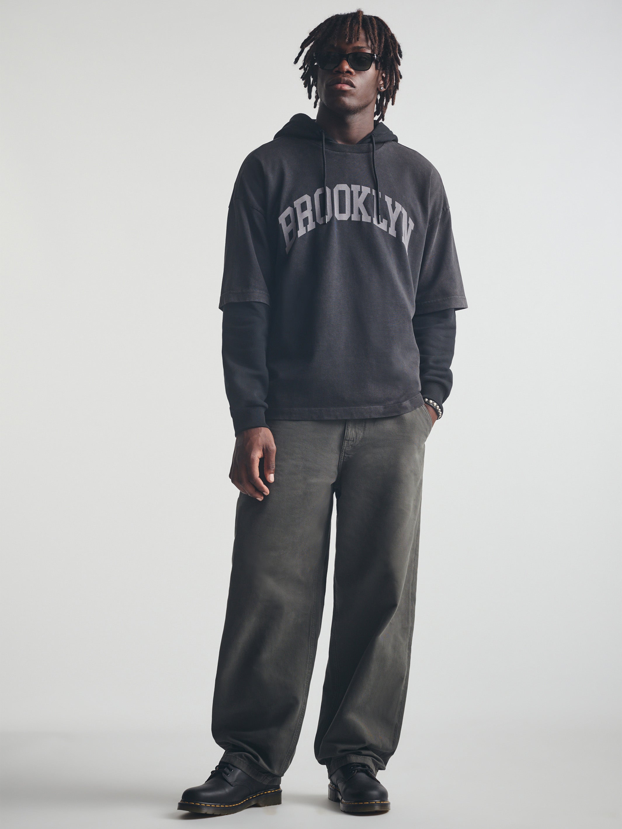 Men's Brooklyn Acid Washed T-Shirt in Black - BROOKLYN INDUSTRIES