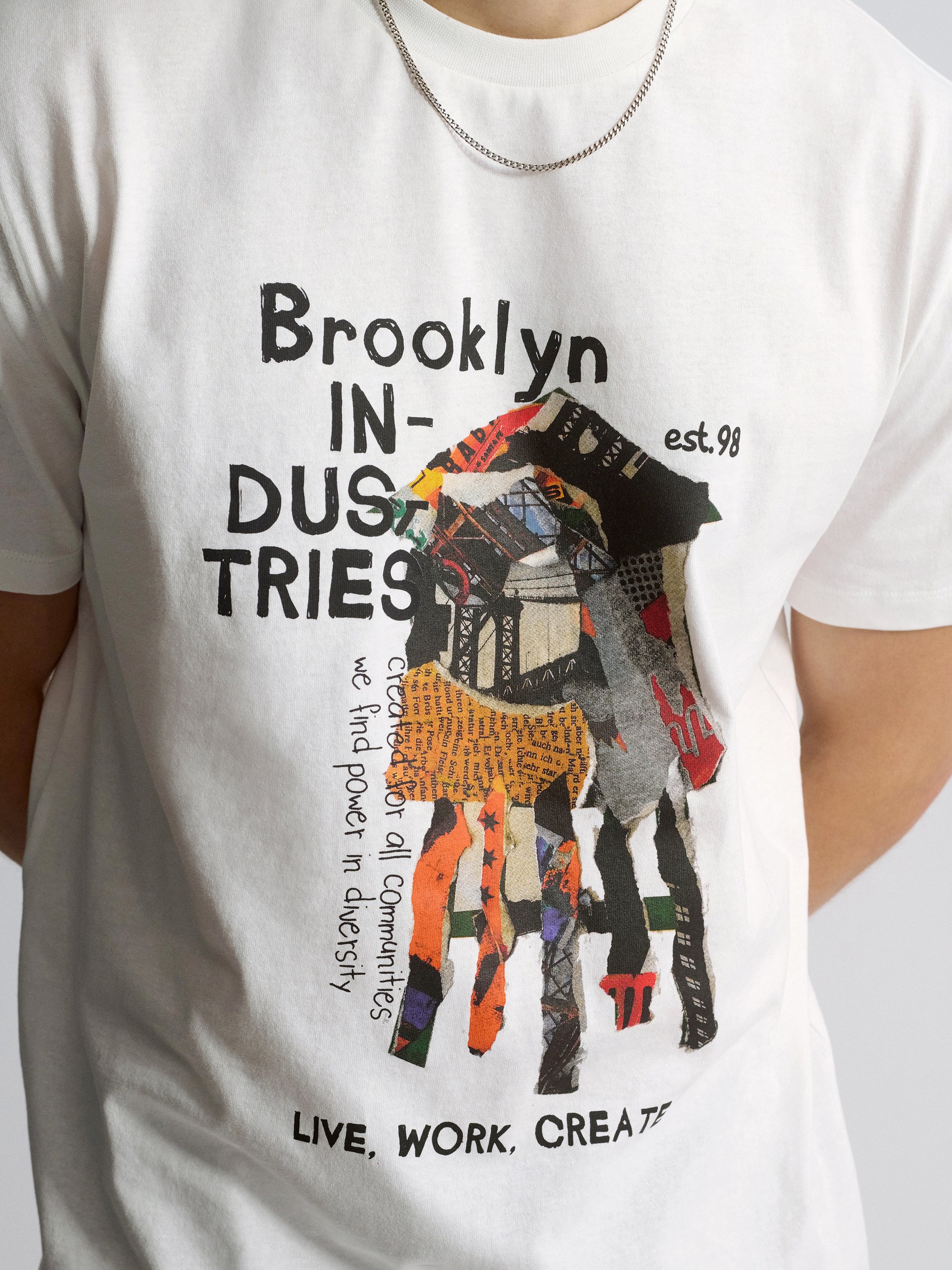 Men's Brooklyn Water Tower T-Shirt In Antique White - BROOKLYN INDUSTRIES