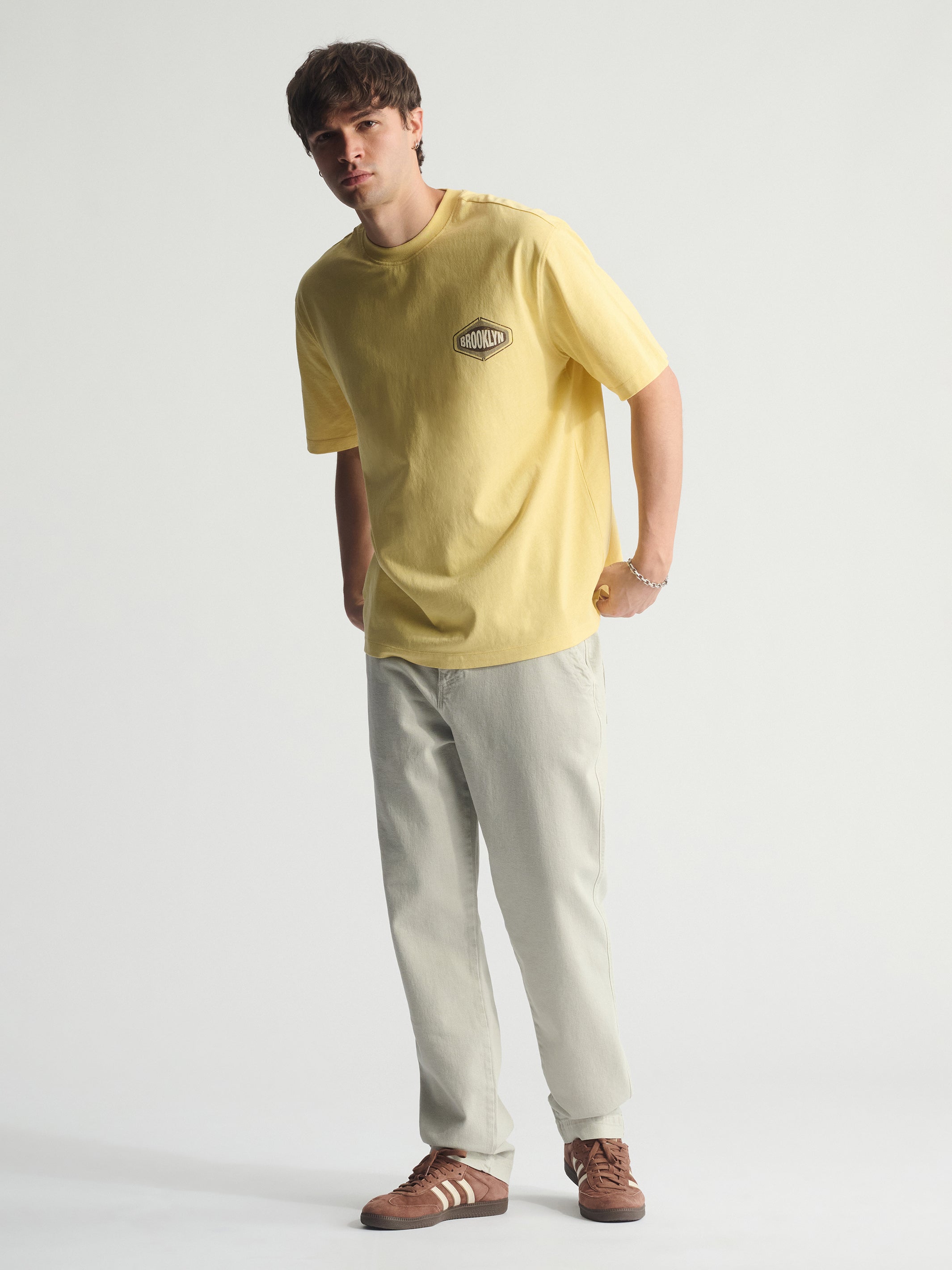 Men's Brooklyn Vintage Loose Fit T-Shirt In Dusky Citron - BROOKLYN INDUSTRIES