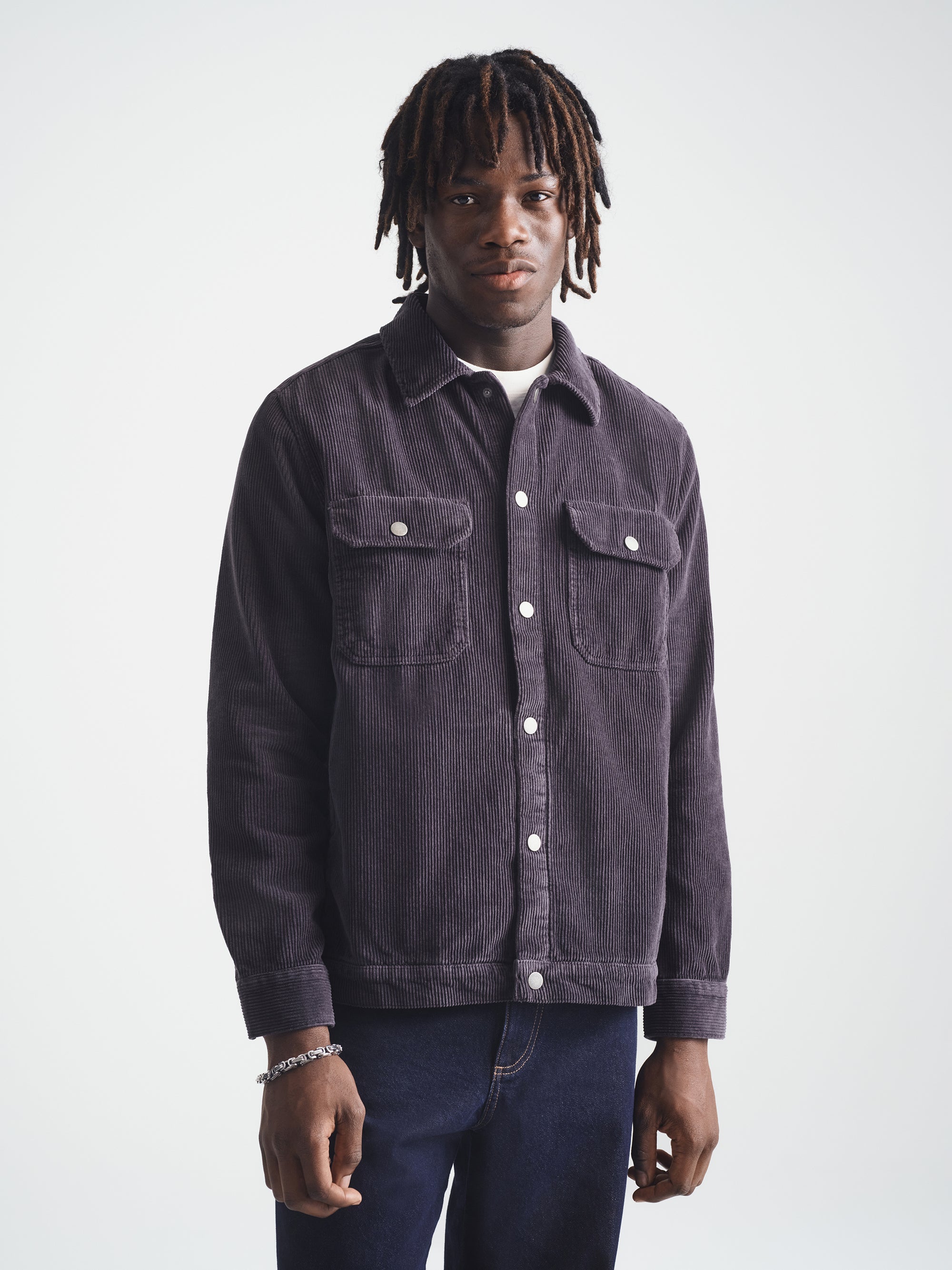 Men's Corduroy Overshirt in Phantom