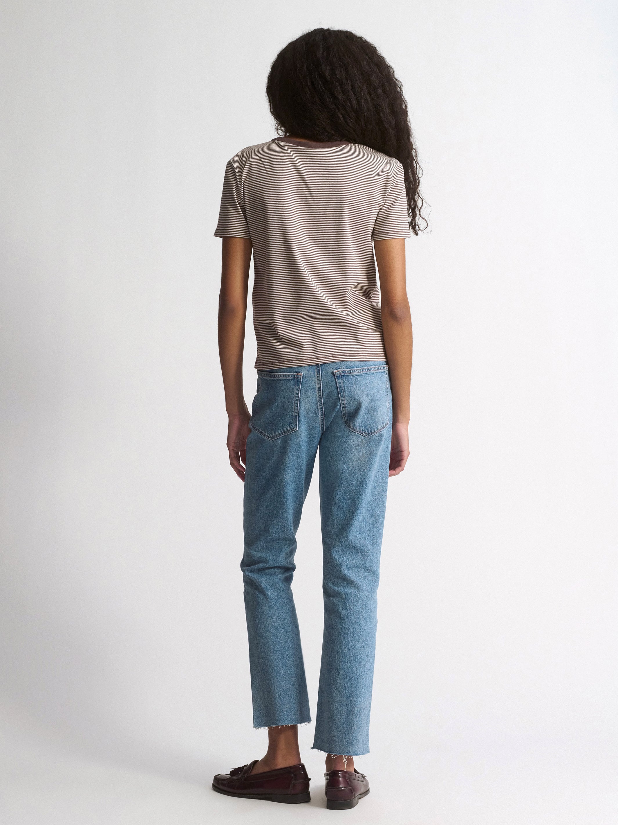 Women's Brooklyn Striped Slim T-Shirt In Chocolate Martini Stripe - BROOKLYN INDUSTRIES