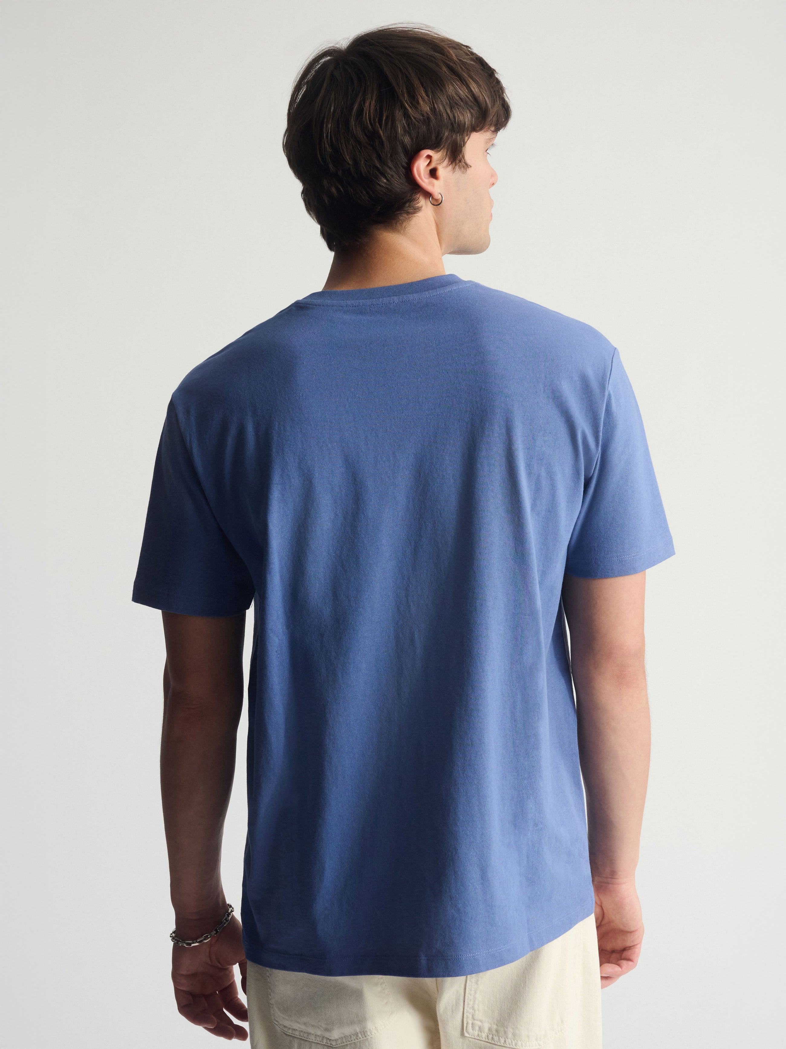 Men's Brooklyn Logo Cotton T-Shirt In Bijou Blue - BROOKLYN INDUSTRIES
