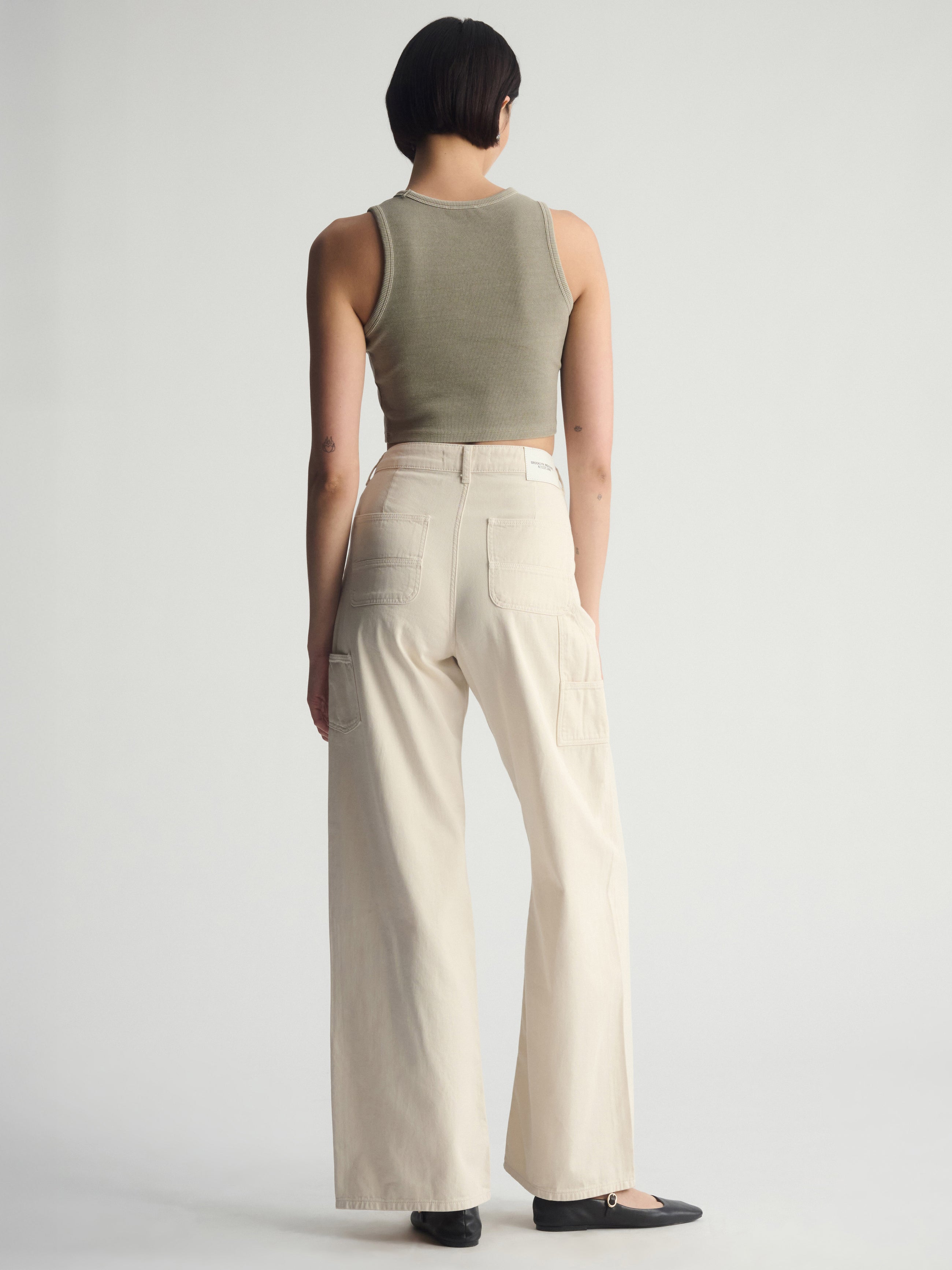 Women's Brooklyn Ribbed Crop Tank Top In Winter Twig - BROOKLYN INDUSTRIES