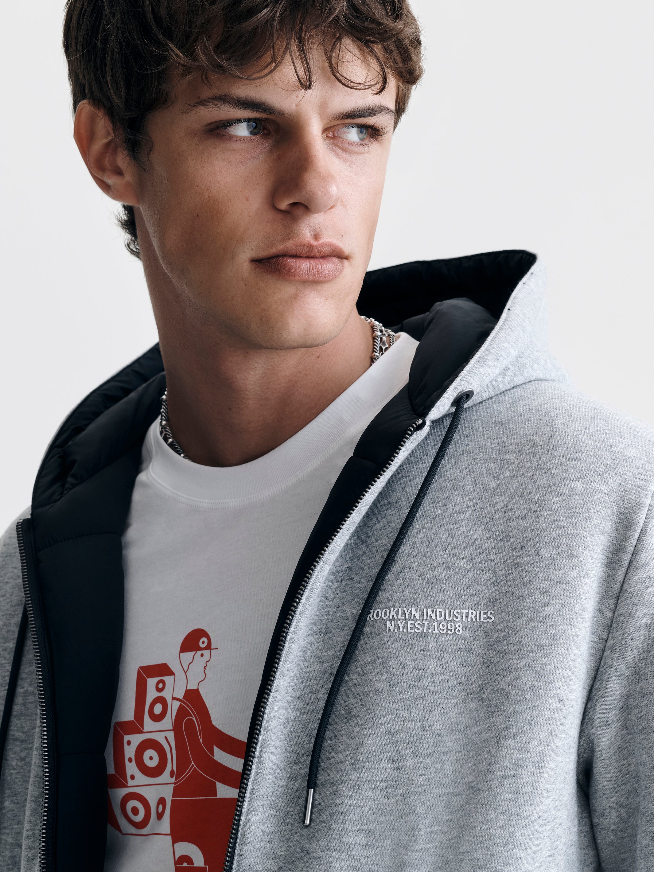 Men's Reversible Hooded Jacket in Jet Black - BROOKLYN INDUSTRIES