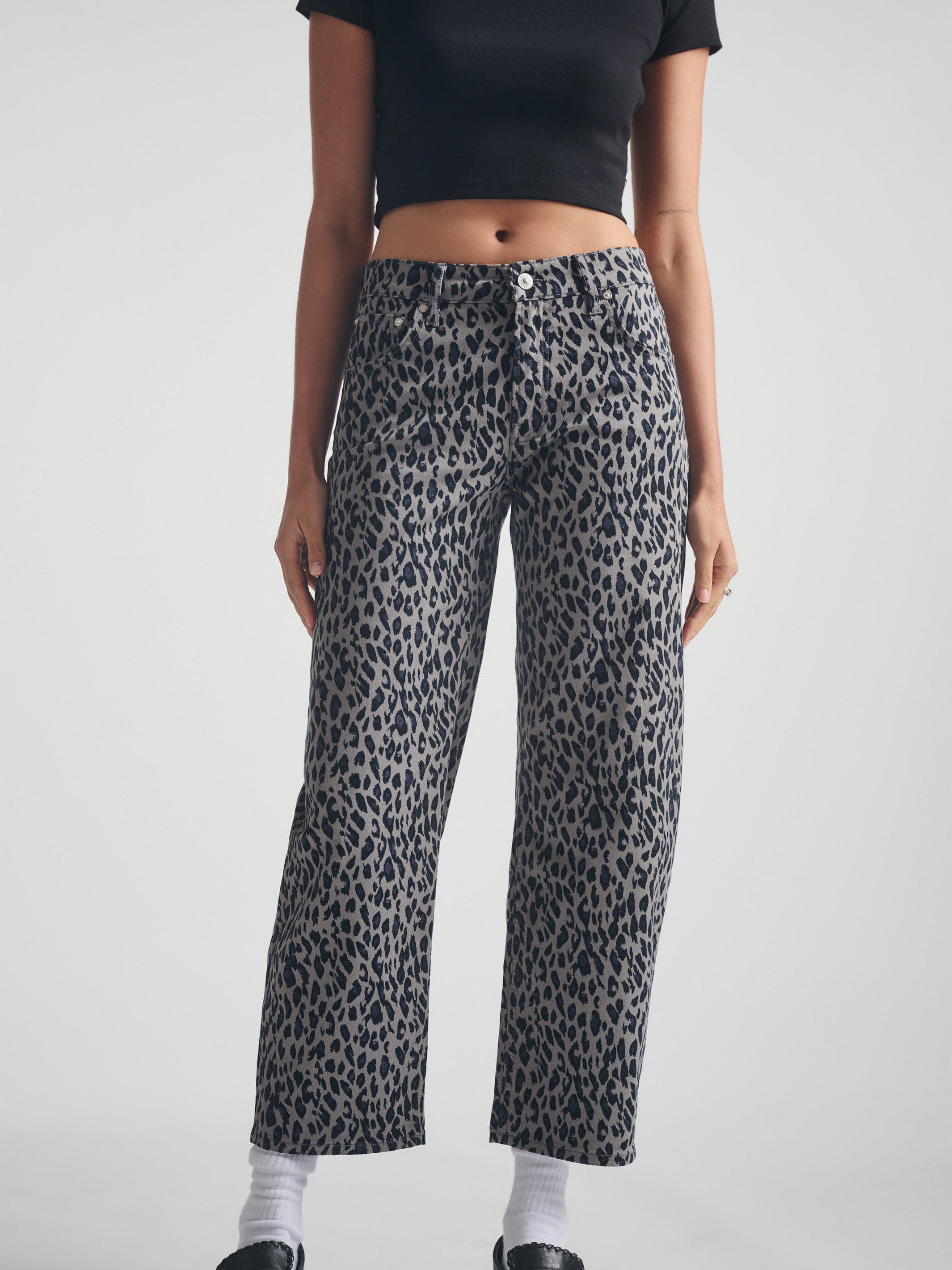 Women's Barrel Pants in Smoke Leo Twill - BROOKLYN INDUSTRIES
