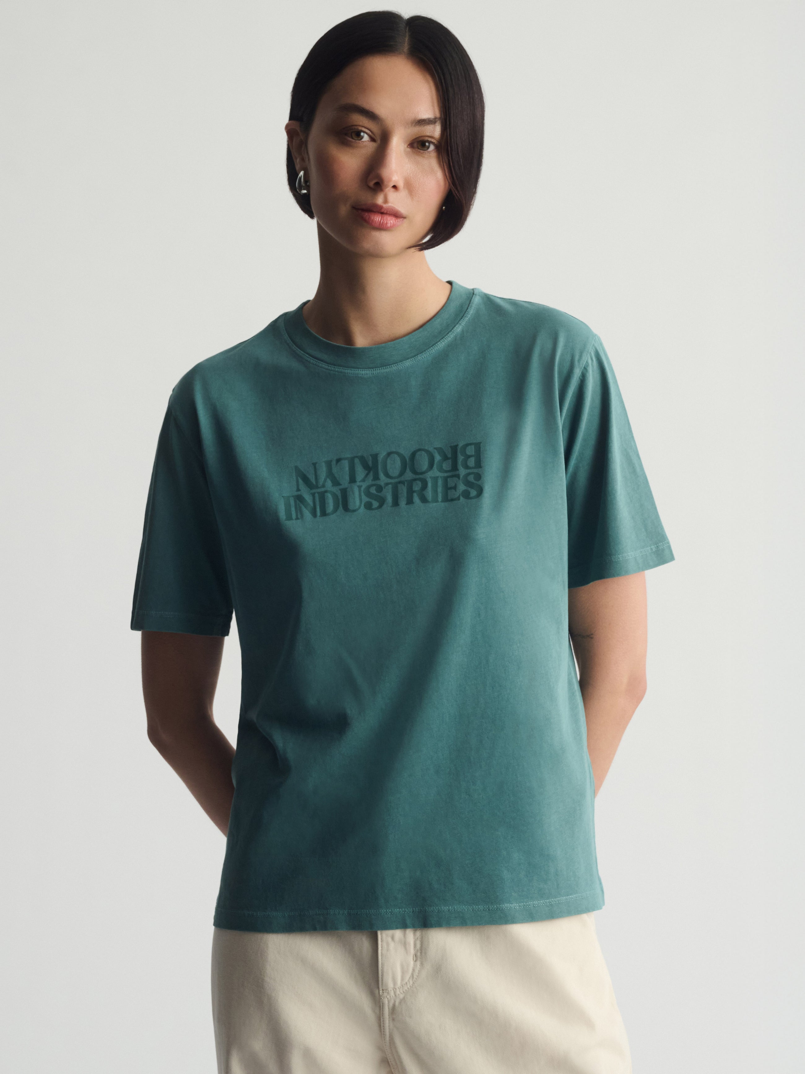 Women's Brooklyn Industries Graphic T-Shirt In Silver Pine - BROOKLYN INDUSTRIES