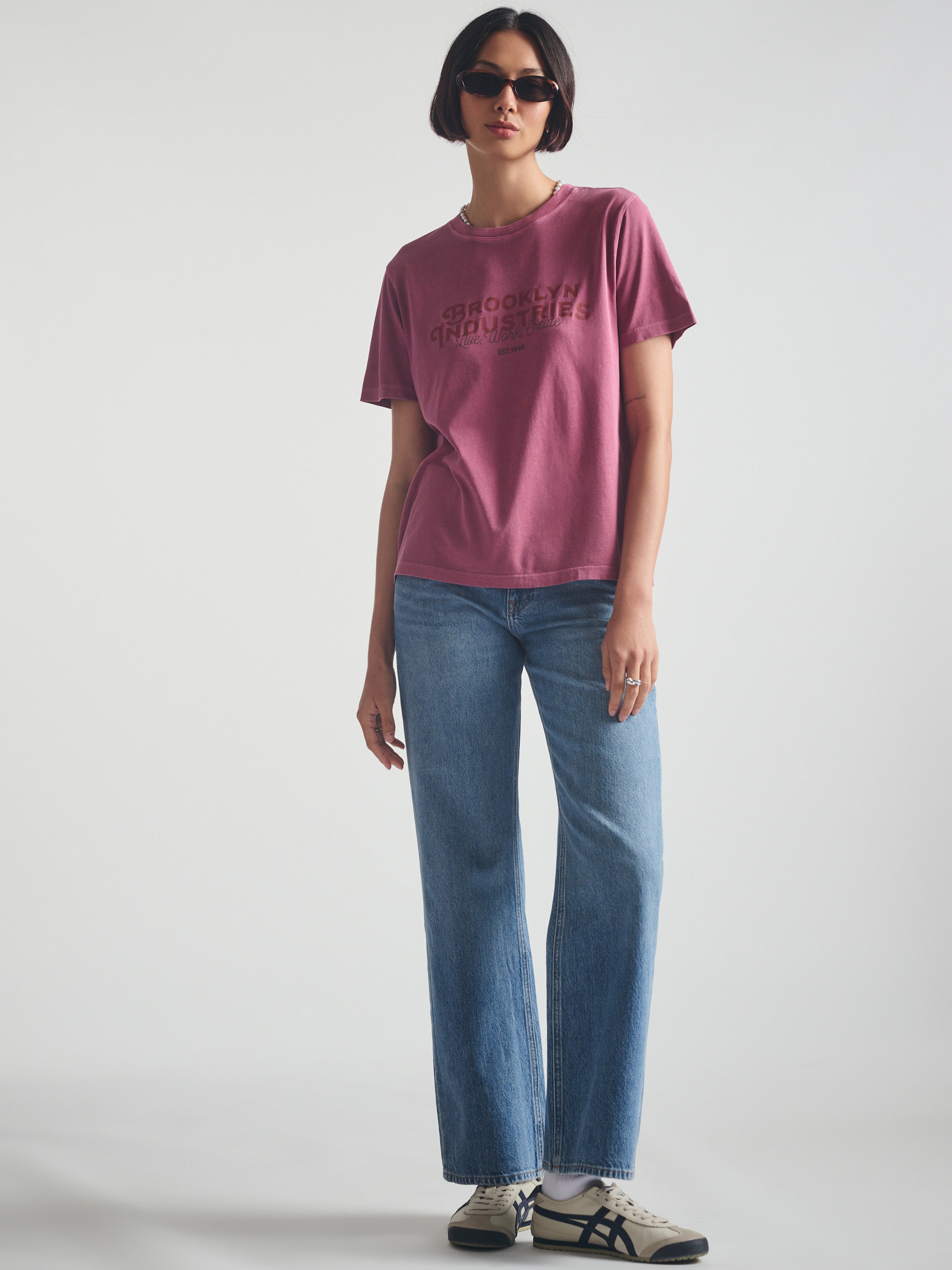 Women's Brooklyn Live Work Create T-Shirt in Biking Red - BROOKLYN INDUSTRIES