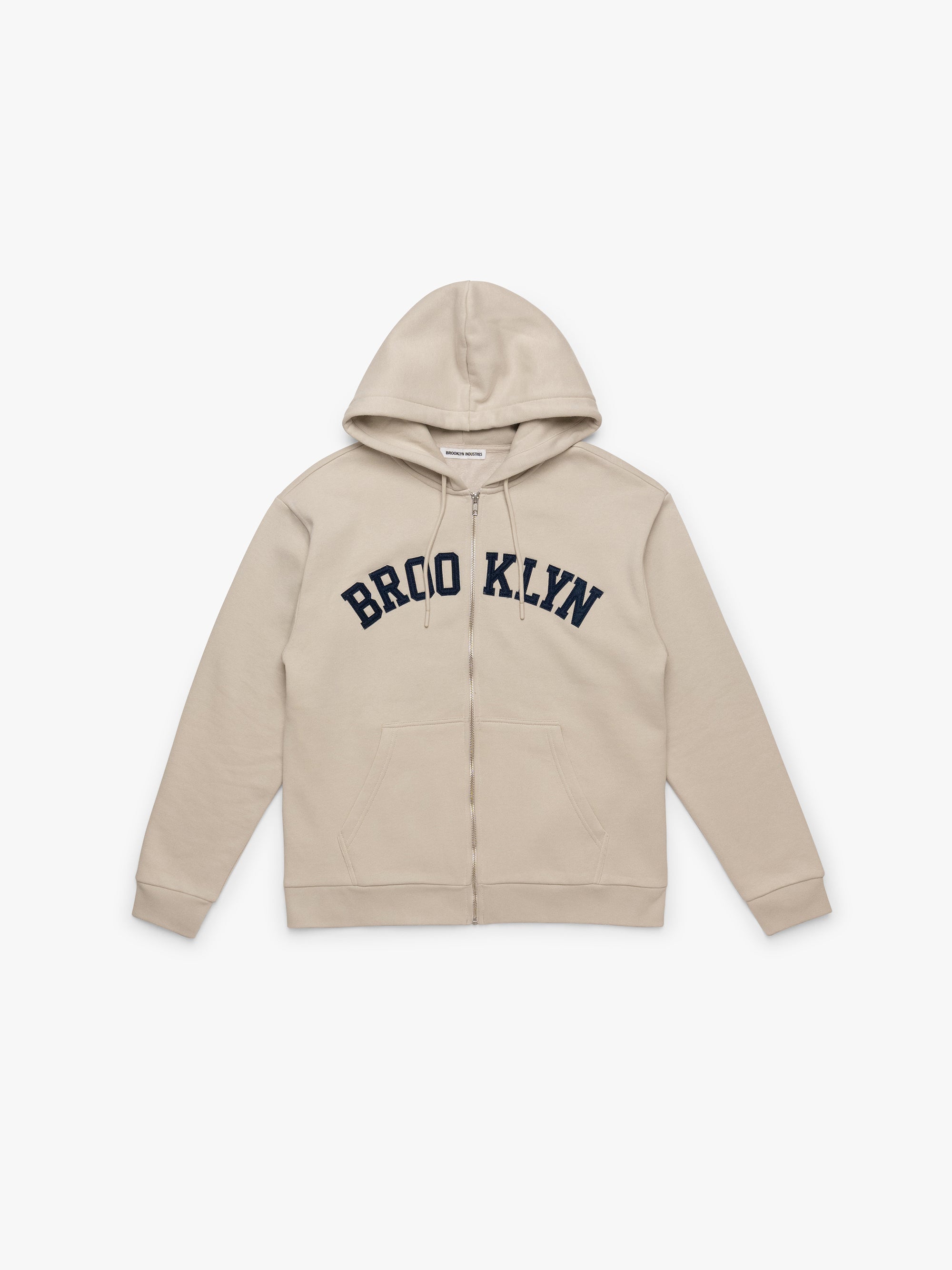 Men's Campus Brooklyn Zip-Up Sweatshirt In Silver Birch - BROOKLYN INDUSTRIES