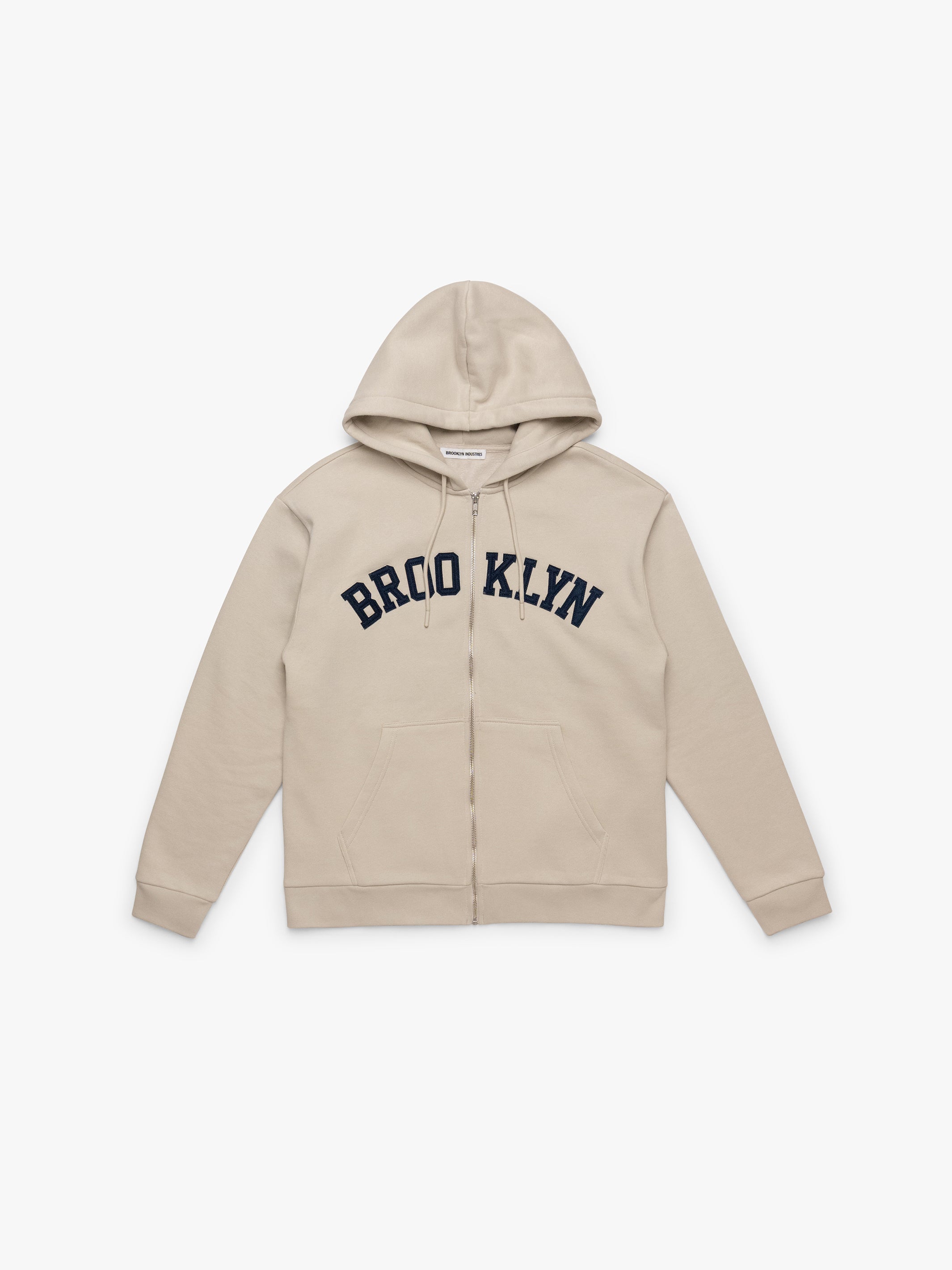 Men's Campus Brooklyn Zip-Up Sweatshirt In Silver Birch - BROOKLYN INDUSTRIES