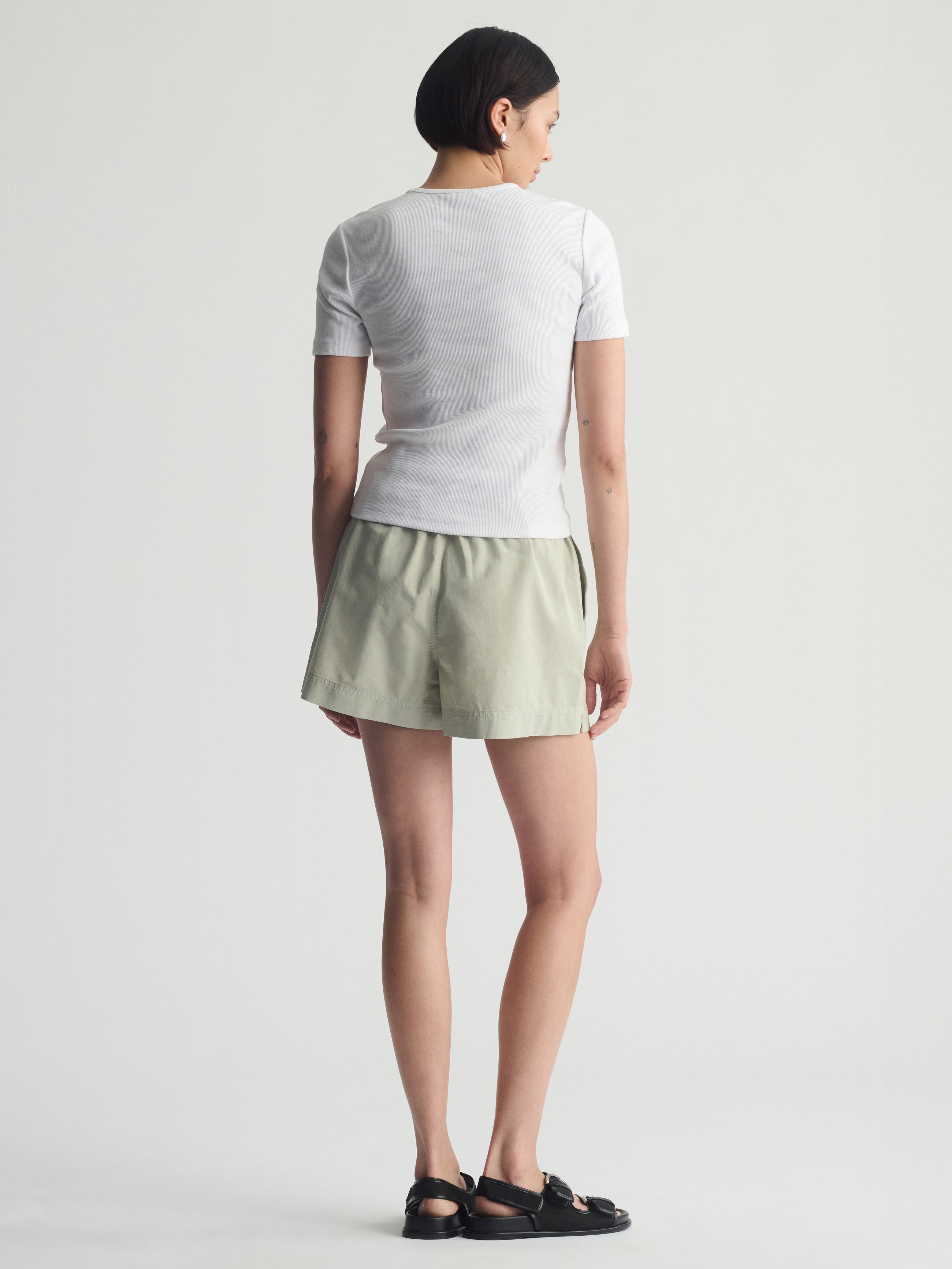 Women's Brooklyn Ribbed Fitted T-Shirt In White - BROOKLYN INDUSTRIES