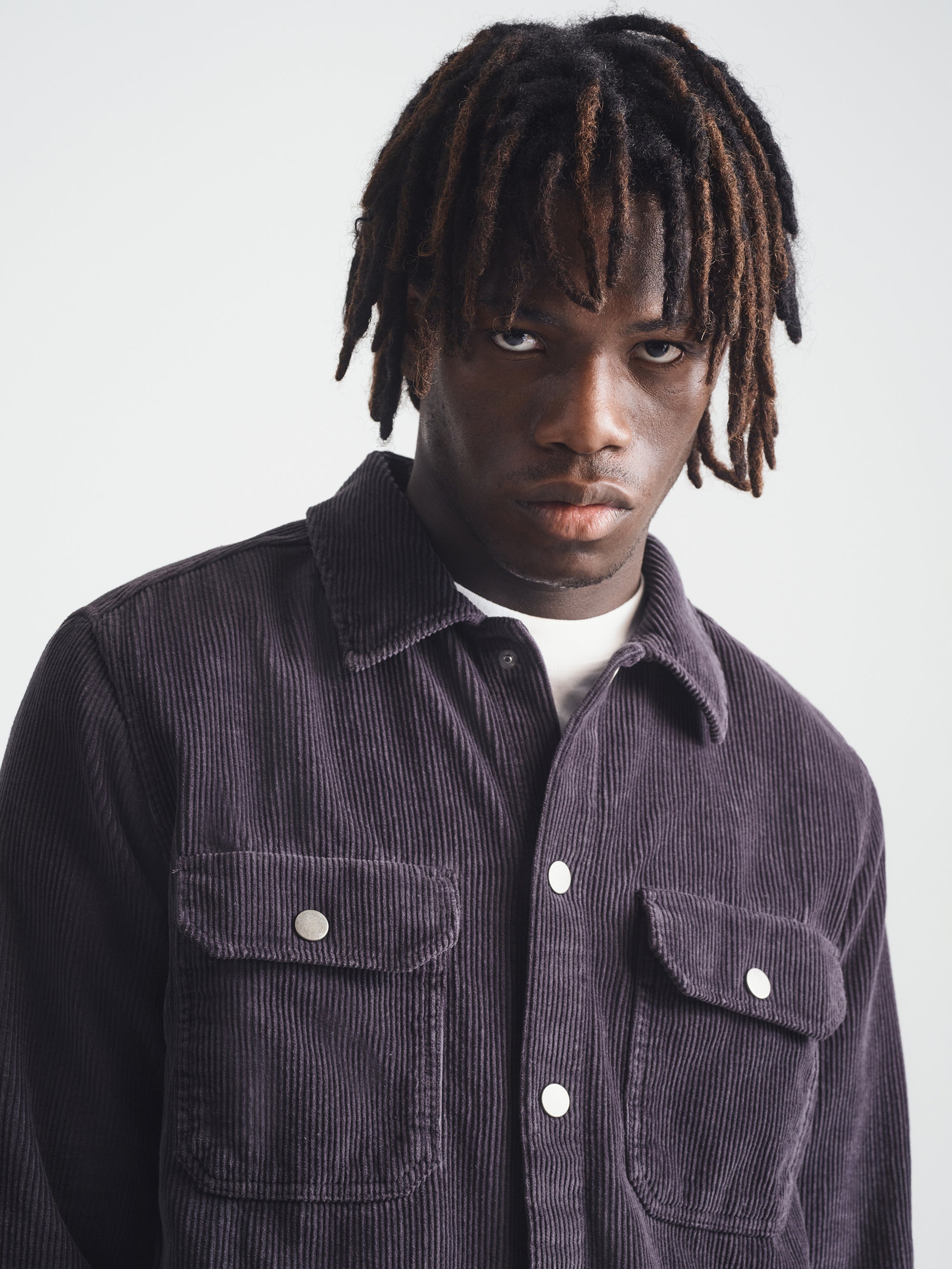 Men's Corduroy Overshirt in Phantom