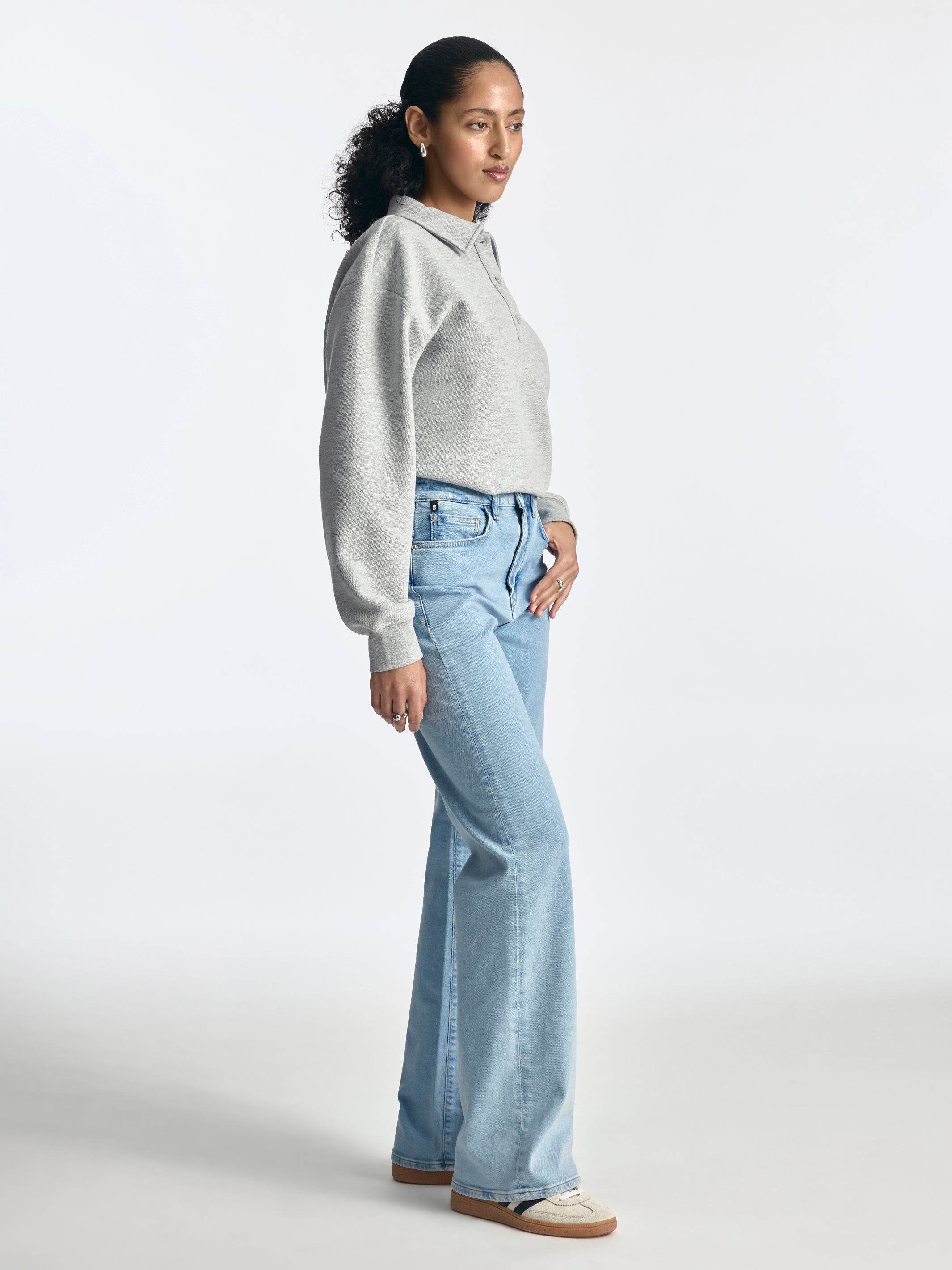 Park High Rise Wide Leg Jeans in Bleached Denim - BROOKLYN INDUSTRIES