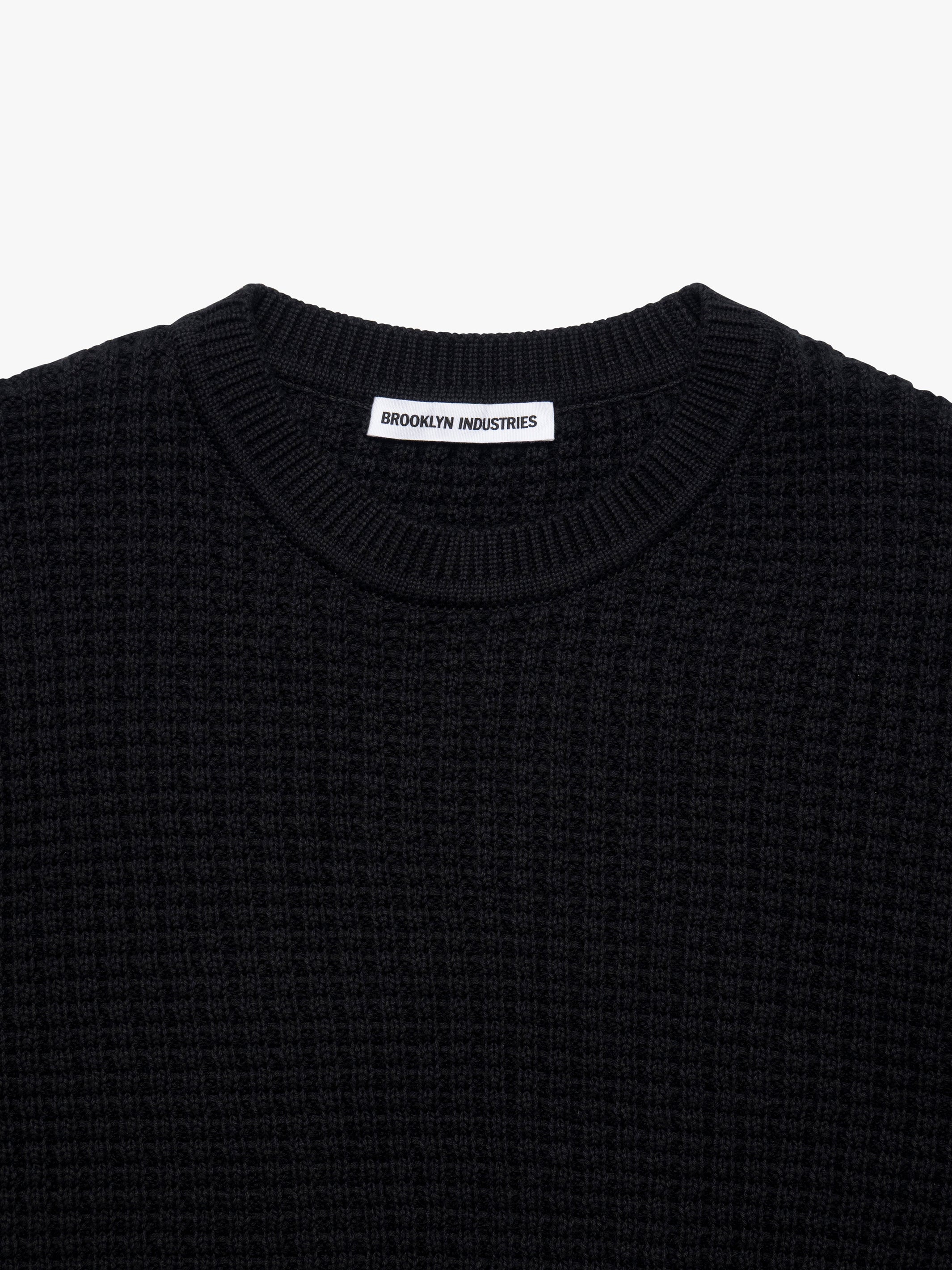 Men's Crew Neck Sweater in Black - BROOKLYN INDUSTRIES