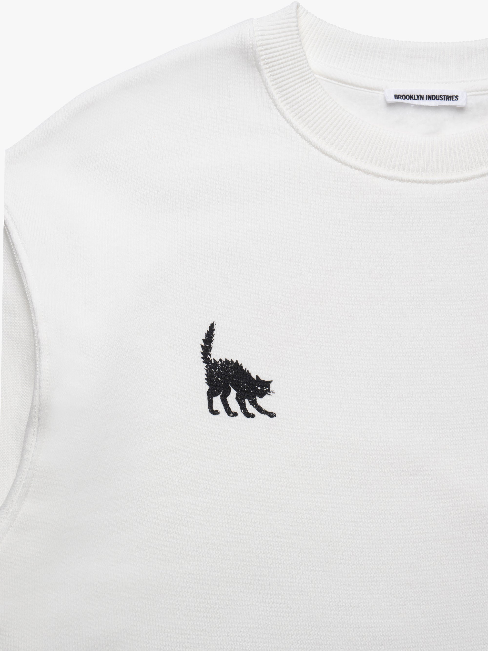 Women's Brooklyn Cat Sweatshirt in Antique White - BROOKLYN INDUSTRIES