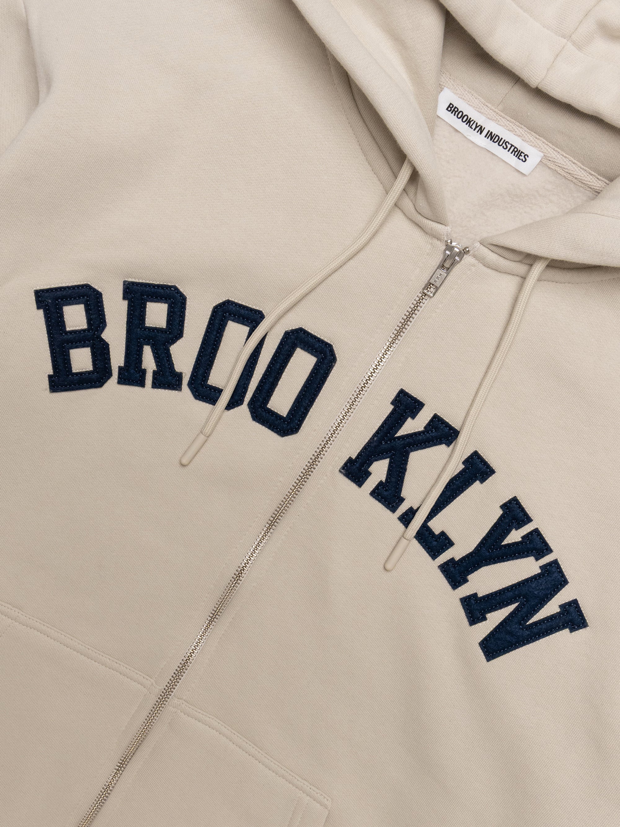 Men's Campus Brooklyn Zip-Up Sweatshirt In Silver Birch - BROOKLYN INDUSTRIES