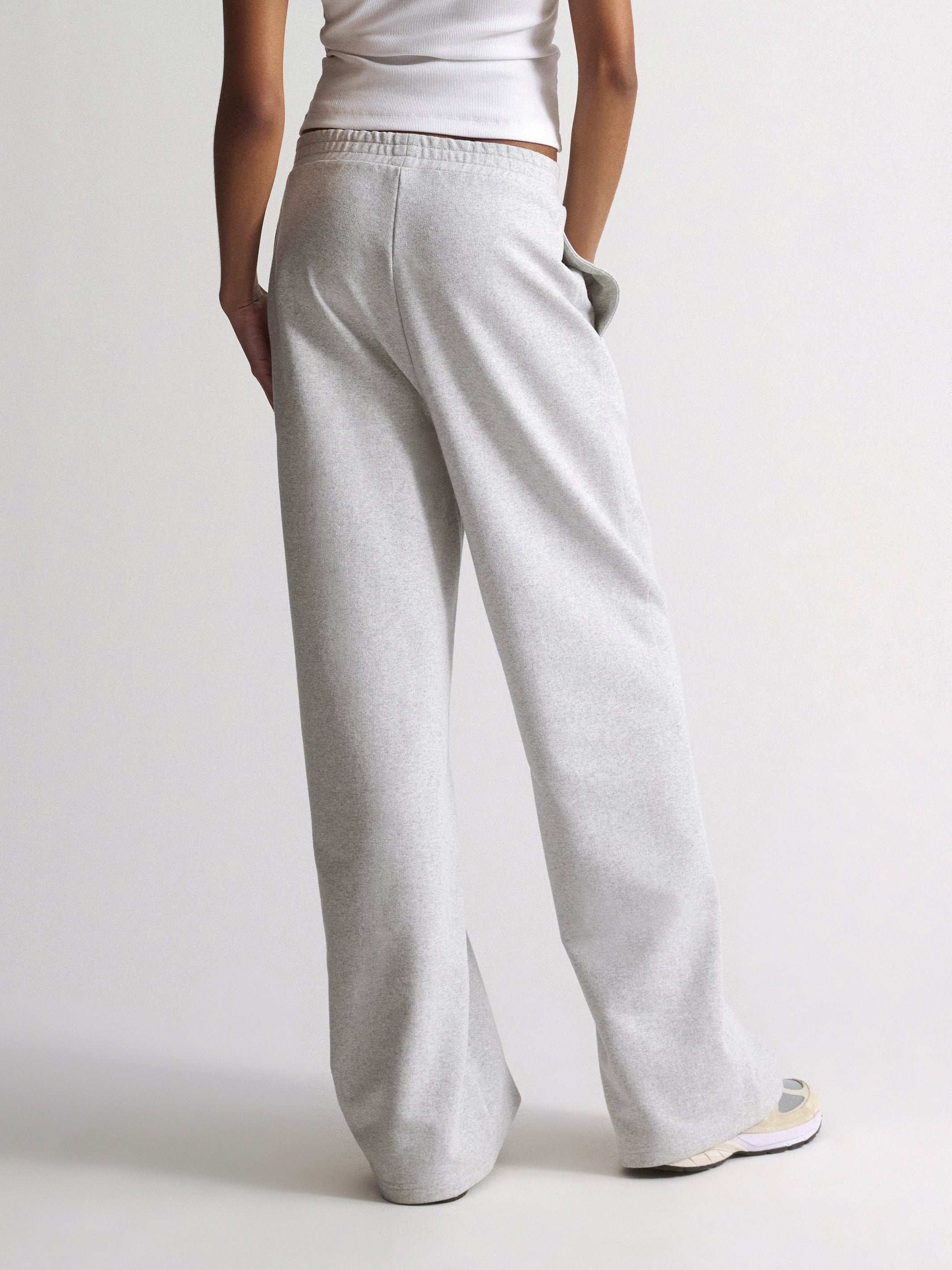 Women's Brooklyn Wide-Leg Sweatpants In Light Grey Melange - BROOKLYN INDUSTRIES