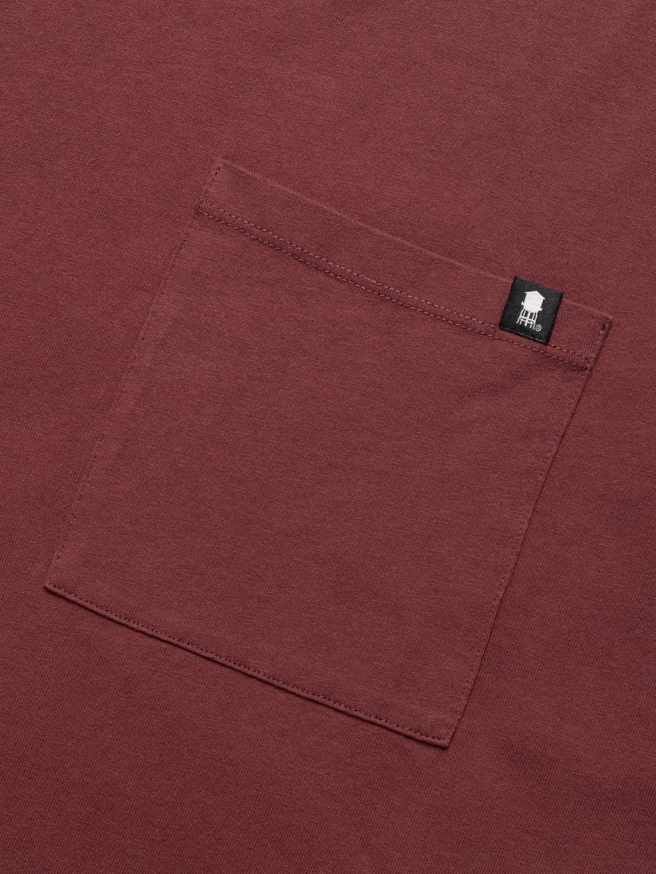 Men's Short Sleeve Pocket T-Shirt In Red Mahogany - BROOKLYN INDUSTRIES