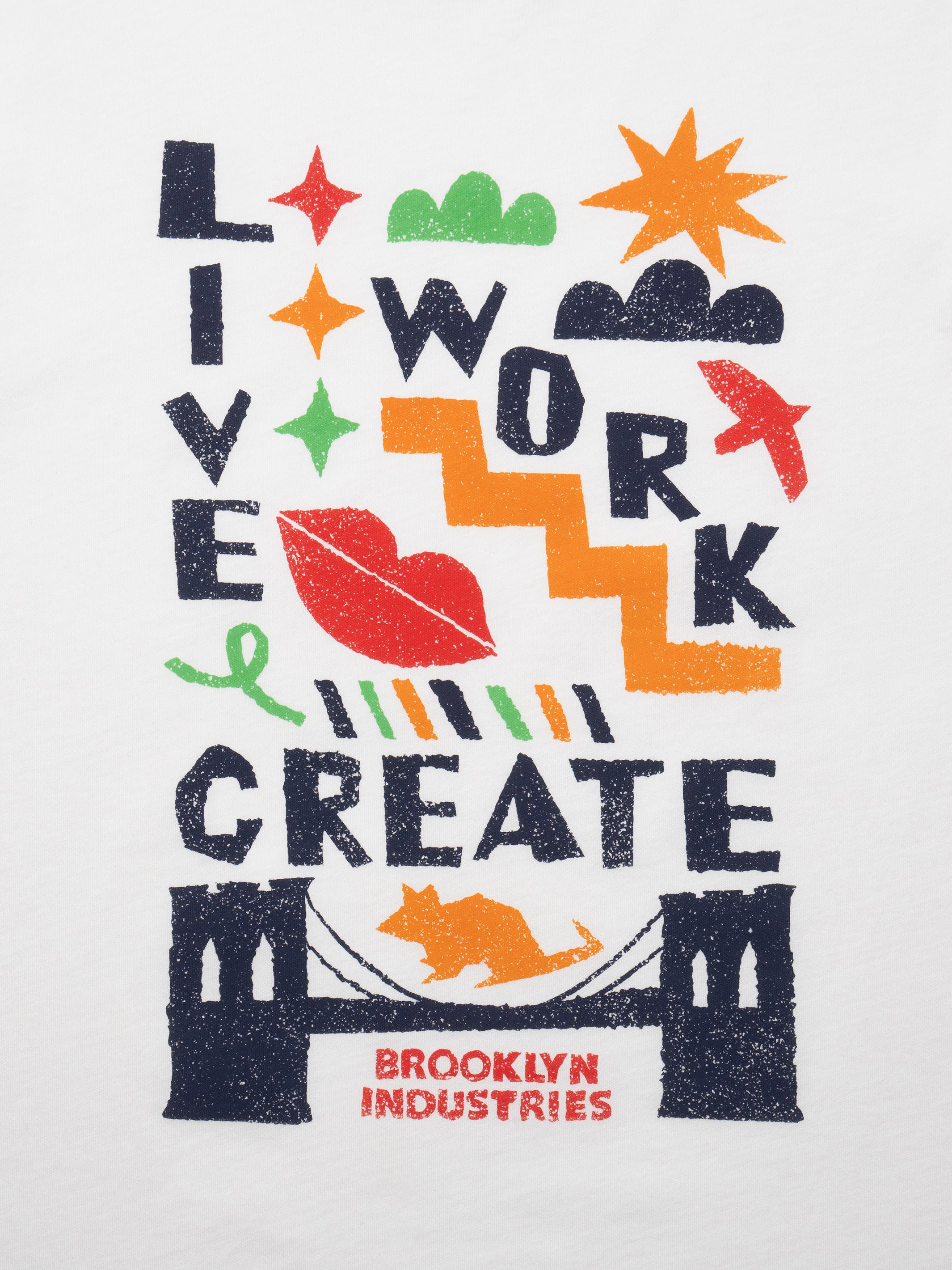 Women's Brooklyn Live Work Create T-Shirt in Antique White - BROOKLYN INDUSTRIES