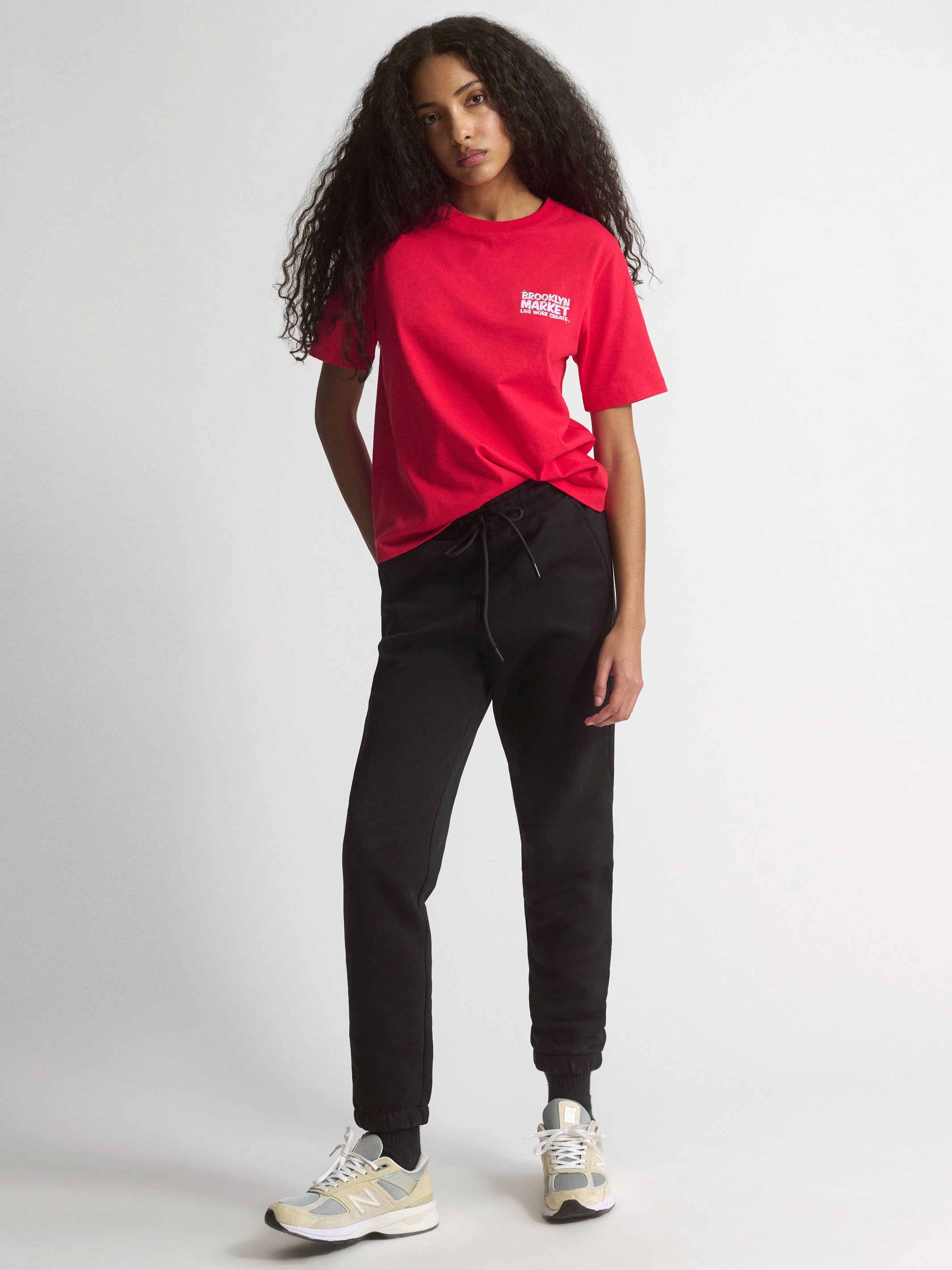 Women's Brooklyn Market T-Shirt In True Red - BROOKLYN INDUSTRIES