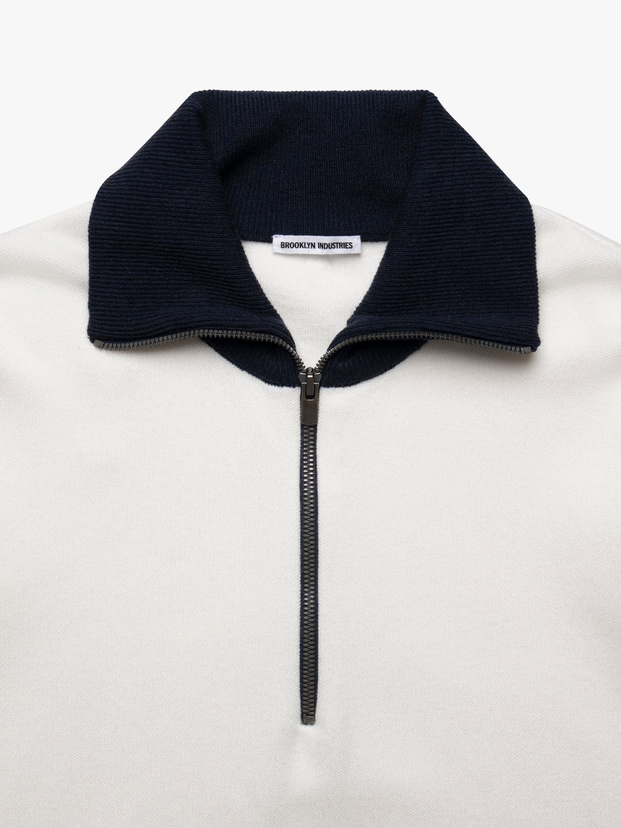 Women's Half Zip Sweater in Antique White - BROOKLYN INDUSTRIES