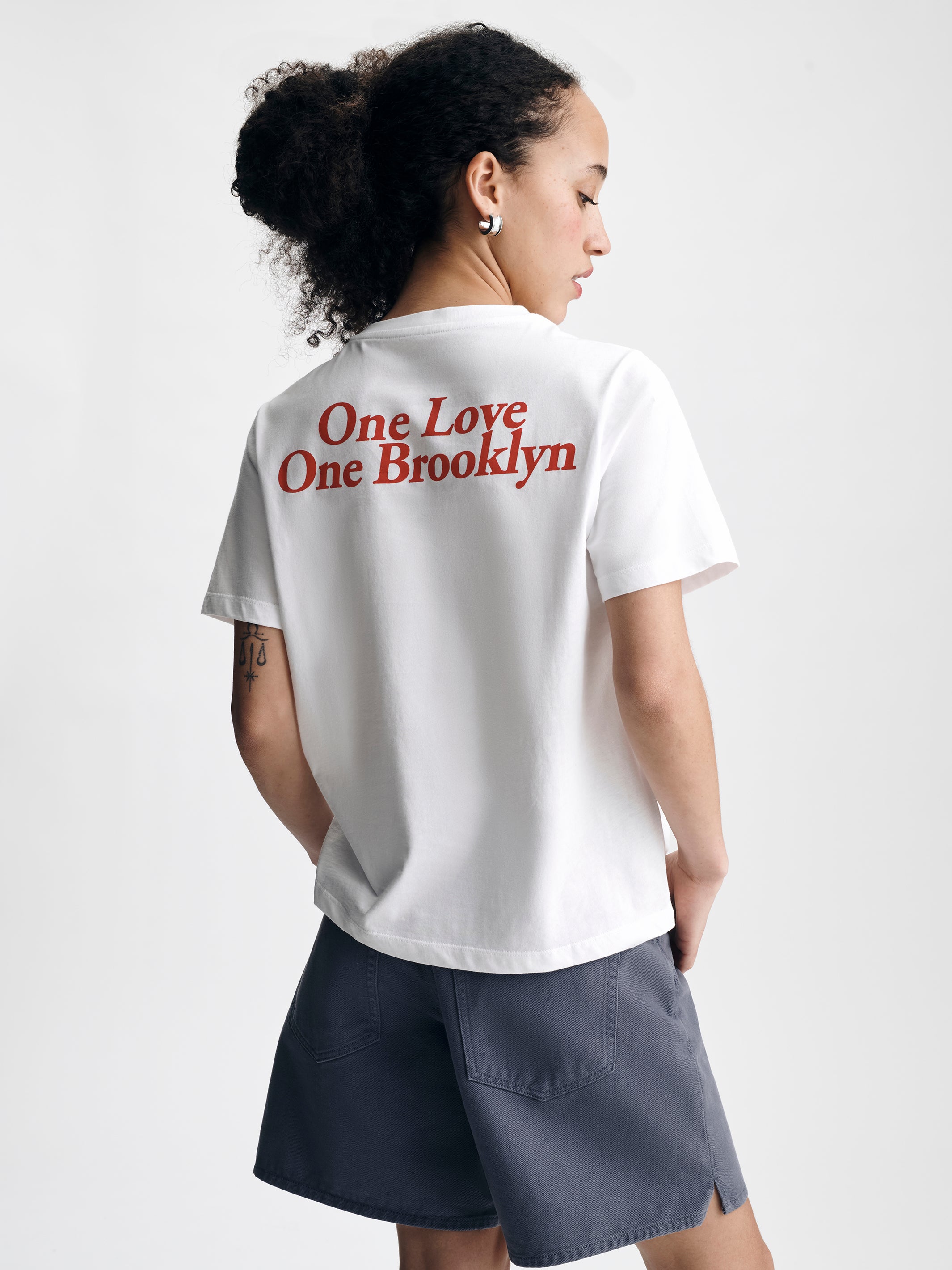 Women's One Love One Brooklyn T-Shirt in White - BROOKLYN INDUSTRIES