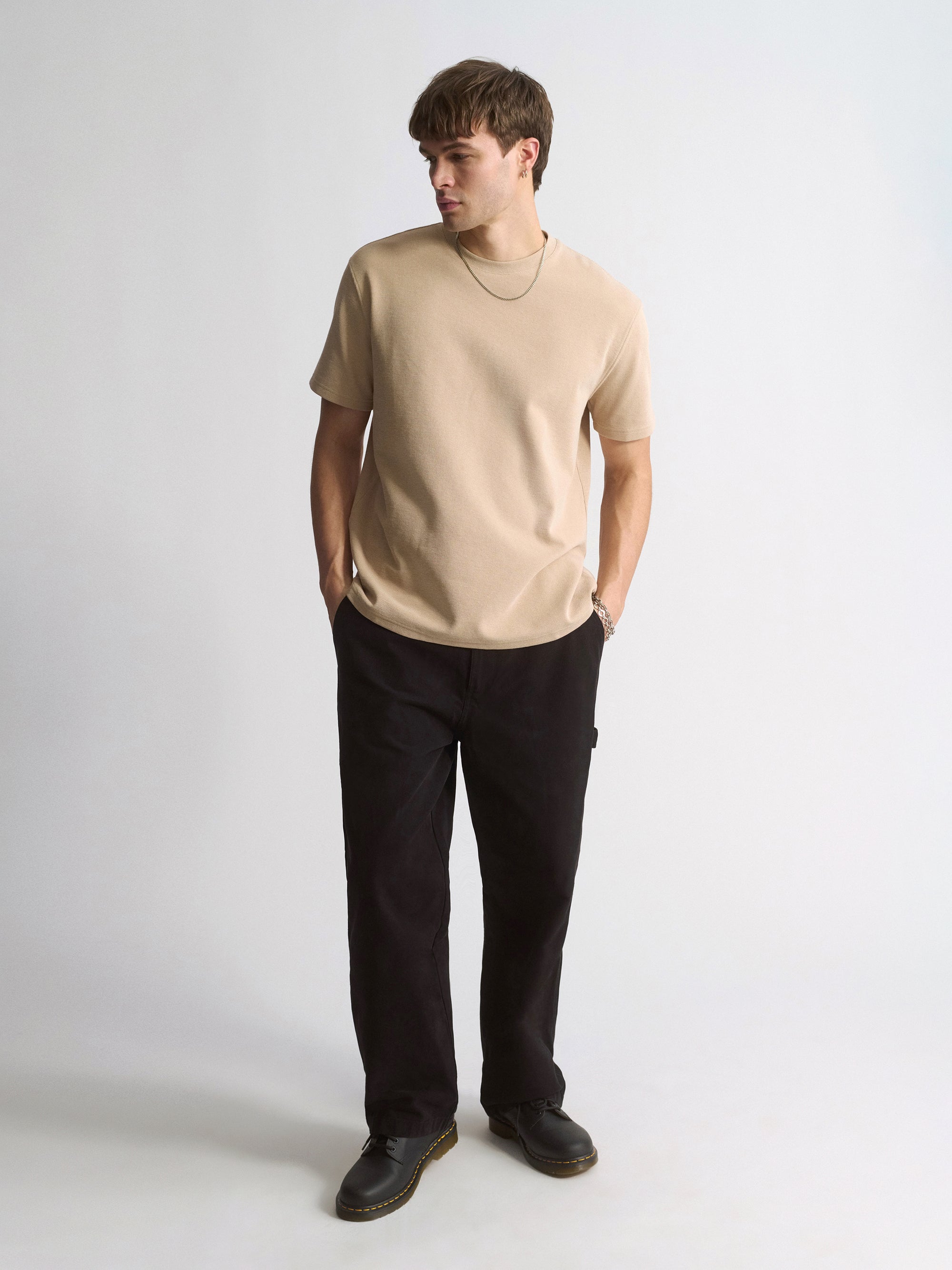 Men's Brooklyn Cotton Blend T-Shirt In Oxford Tan - BROOKLYN INDUSTRIES