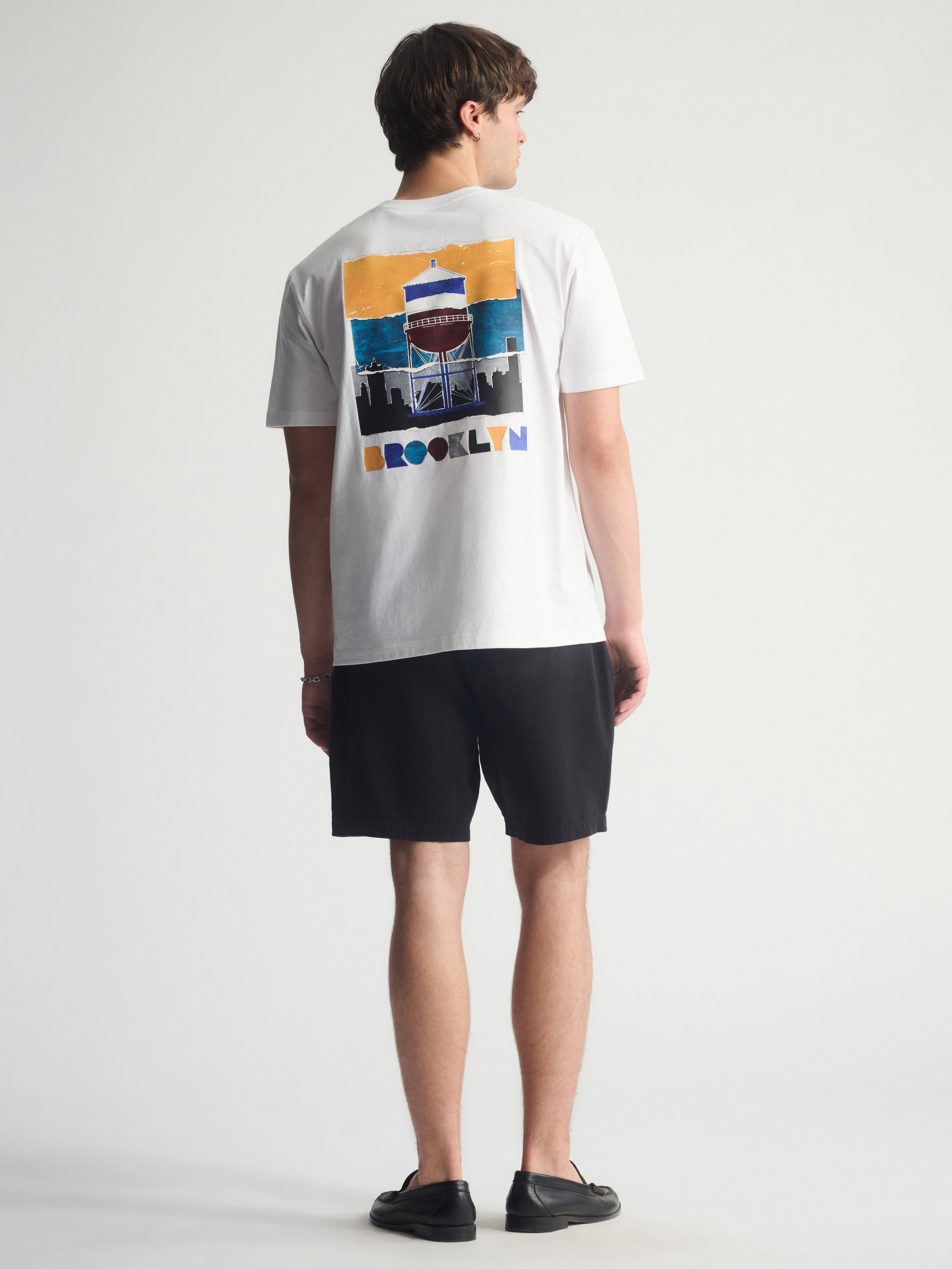 Men's Brooklyn Water Tower T-Shirt In White - BROOKLYN INDUSTRIES