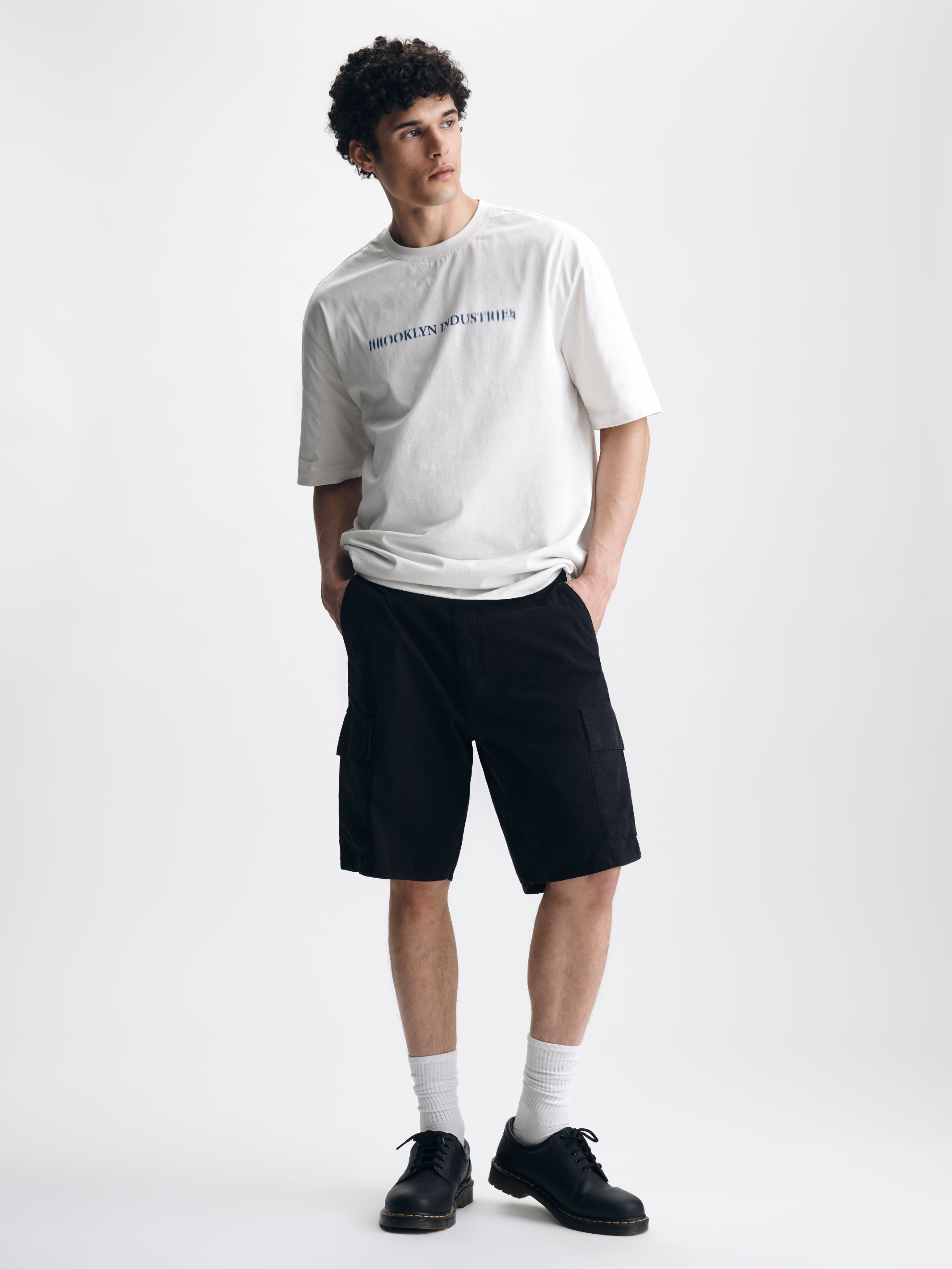 Men's Graham Cargo Shorts in Black Colored Ripstop - BROOKLYN INDUSTRIES