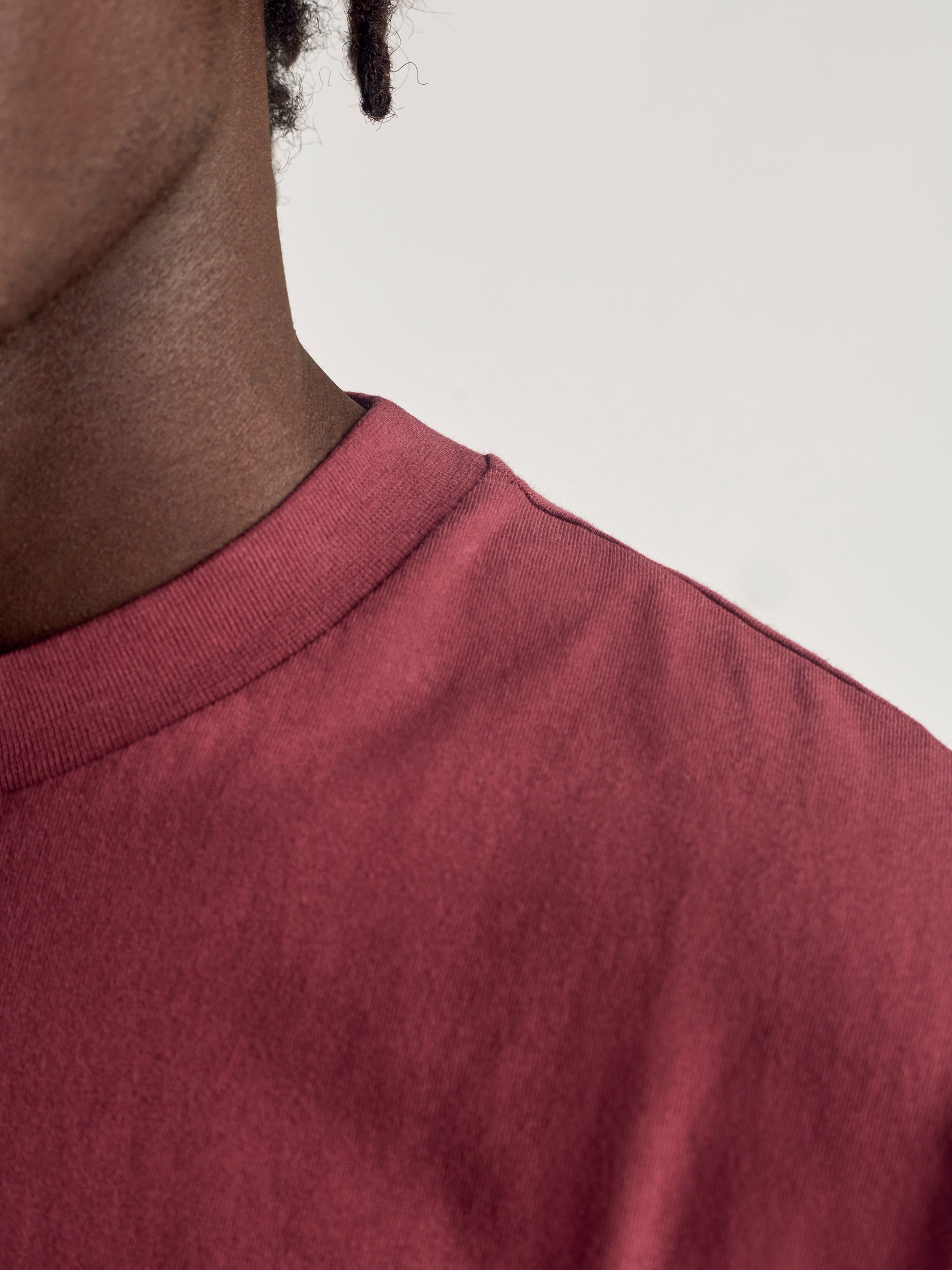 Men's Short Sleeve Pocket T-Shirt In Red Mahogany - BROOKLYN INDUSTRIES