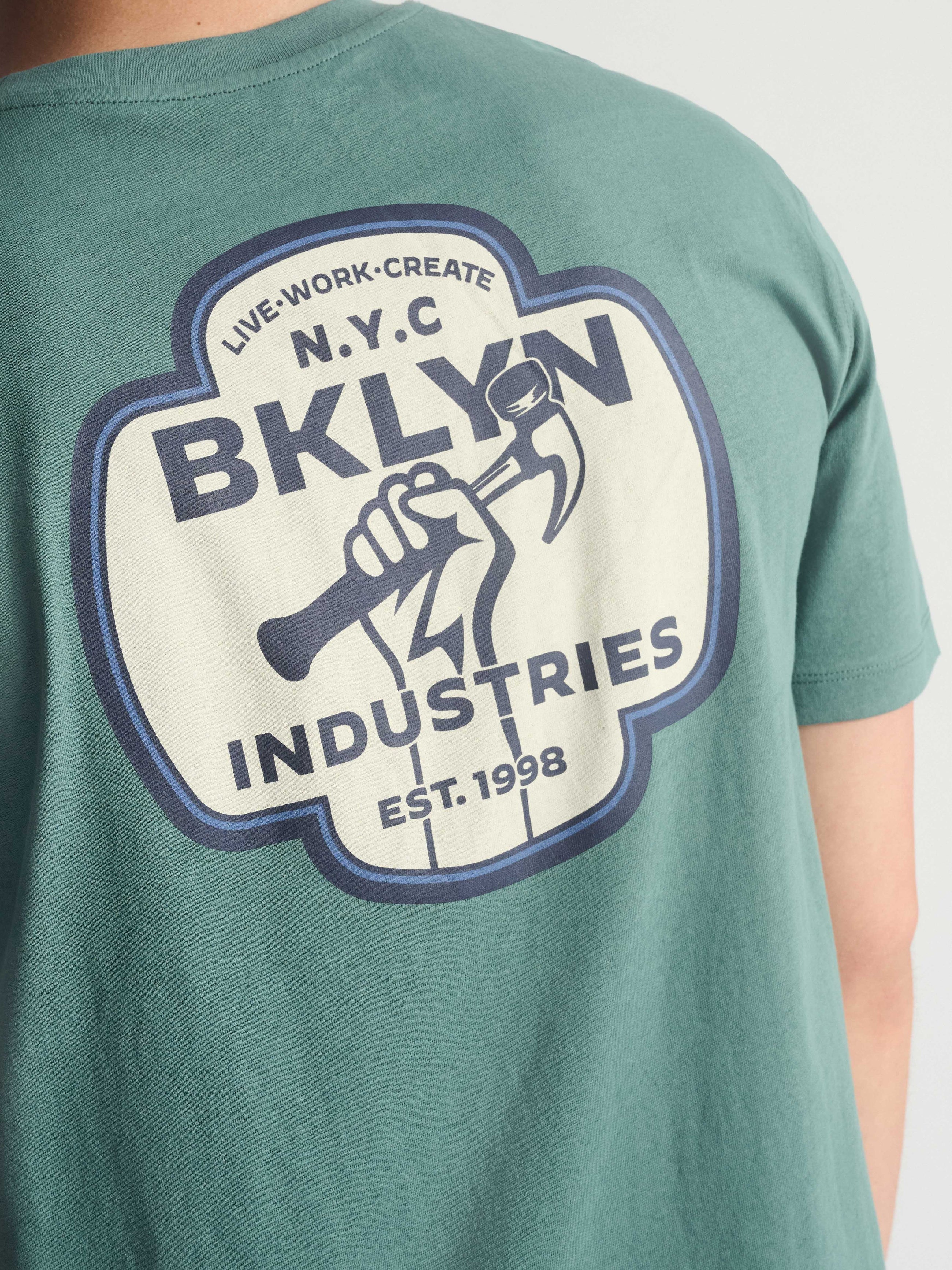 Men's Hammer BKLYN T-Shirt In Silver Pine - BROOKLYN INDUSTRIES