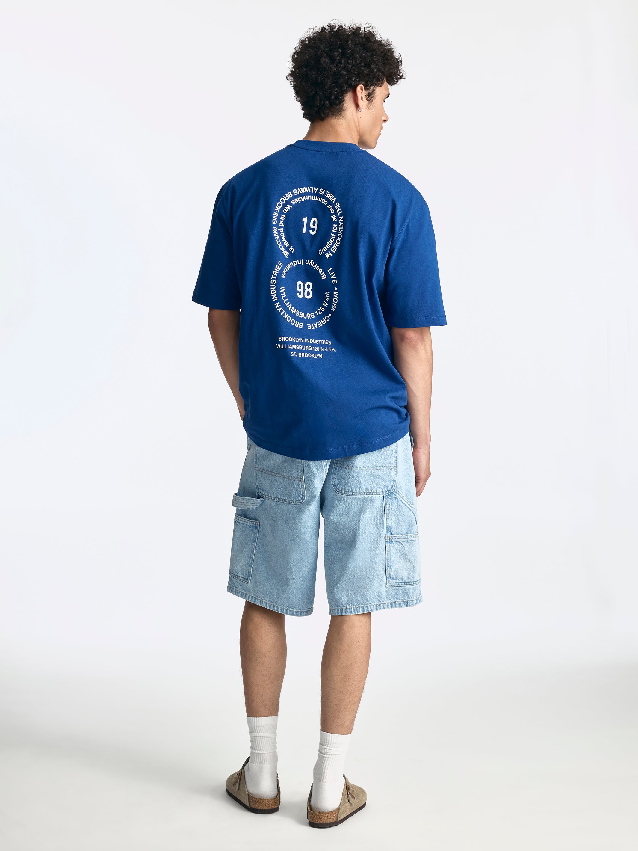 Men's Brooklyn Roots T-Shirt in Navy Peony - BROOKLYN INDUSTRIES