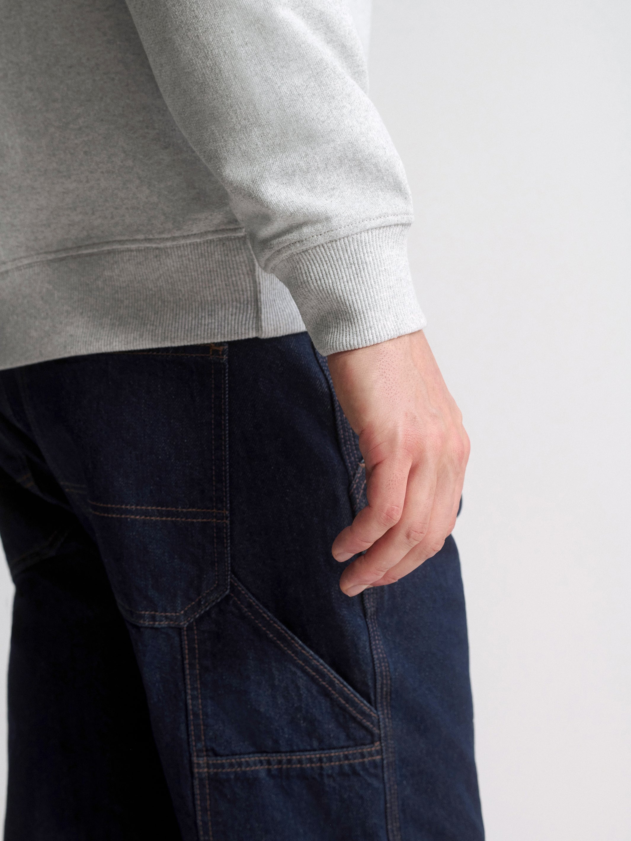 Men's Brooklyn Industries Crew Neck Sweatshirt In Light Grey Melange - BROOKLYN INDUSTRIES