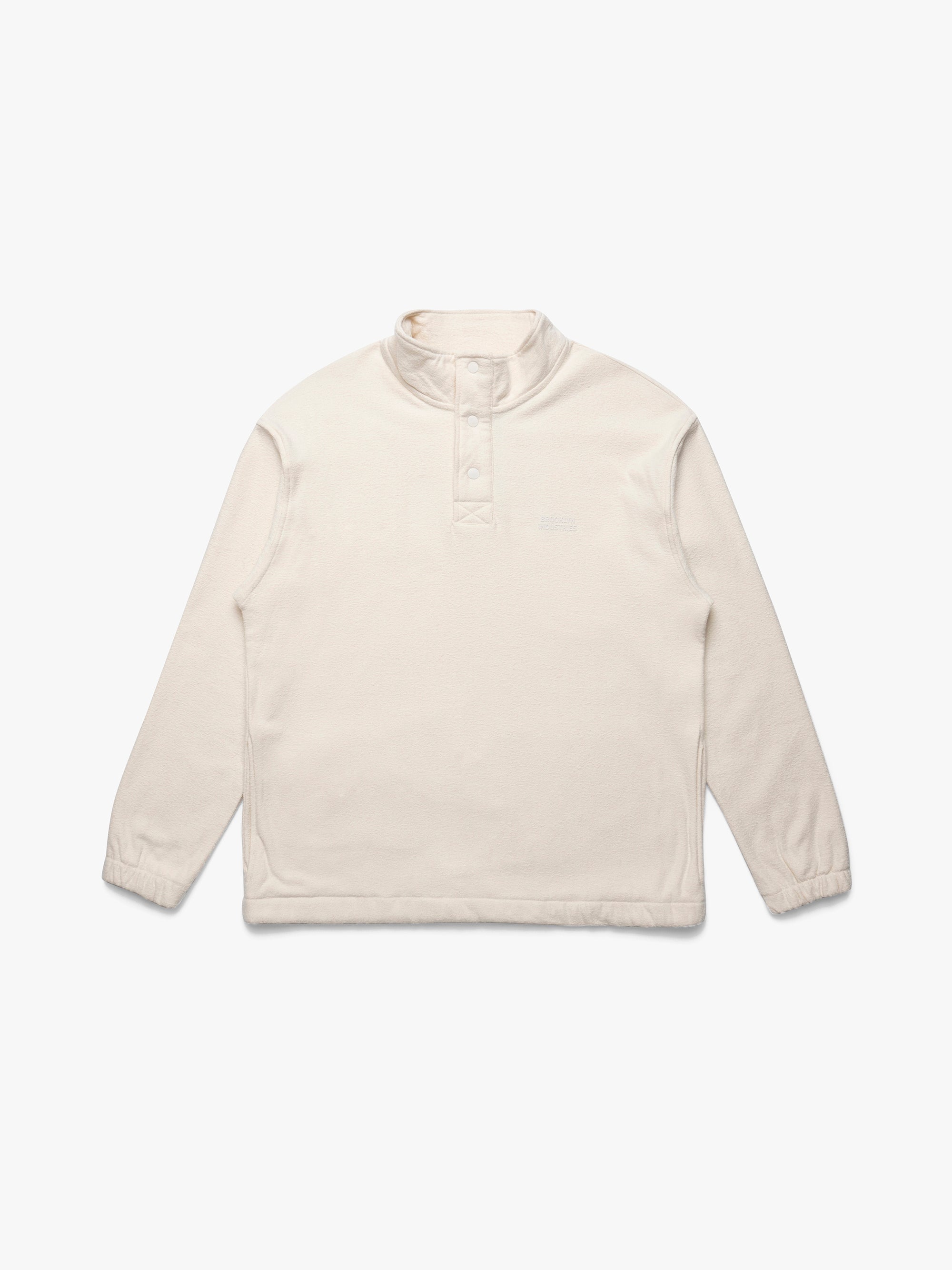 Men's Brooklyn Half Buttoned Sweatshirt in Turtledove - BROOKLYN INDUSTRIES
