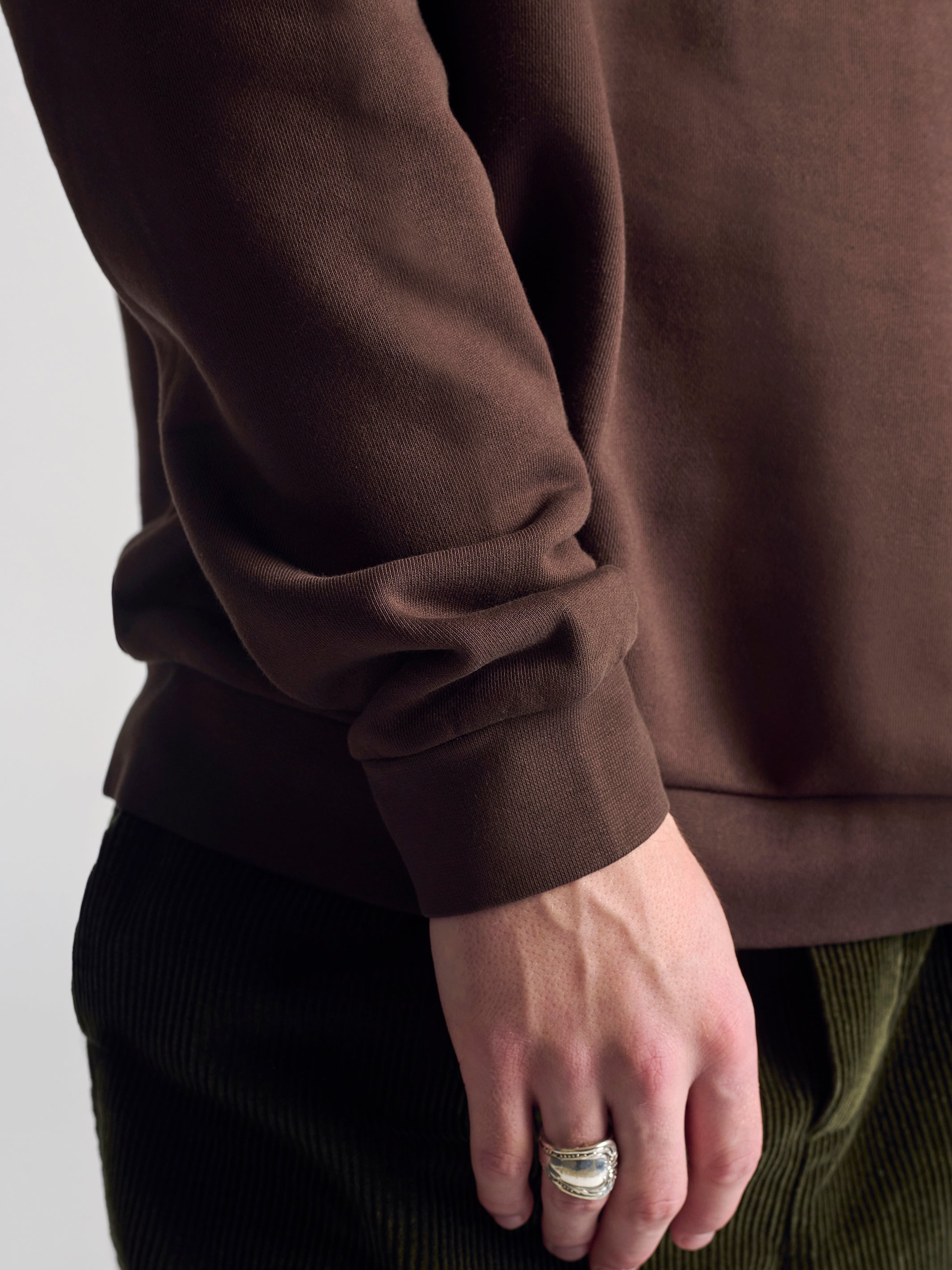 Men's Brooklyn Vintage Crew Neck Sweatshirt In Coffee Bean - BROOKLYN INDUSTRIES